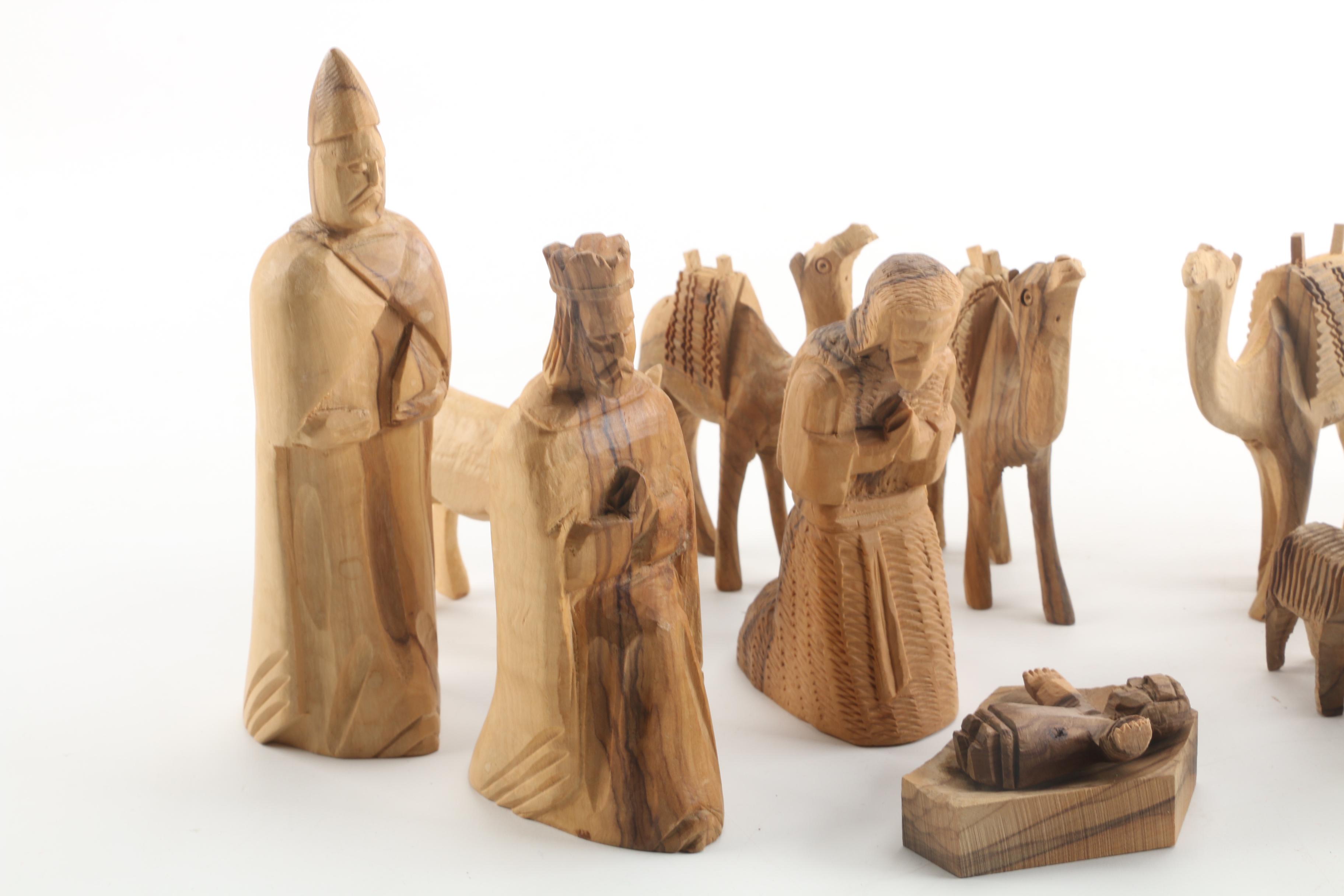 Bethlehem Handicrafts Olive Wood Nativity Scene and Camel Caravan