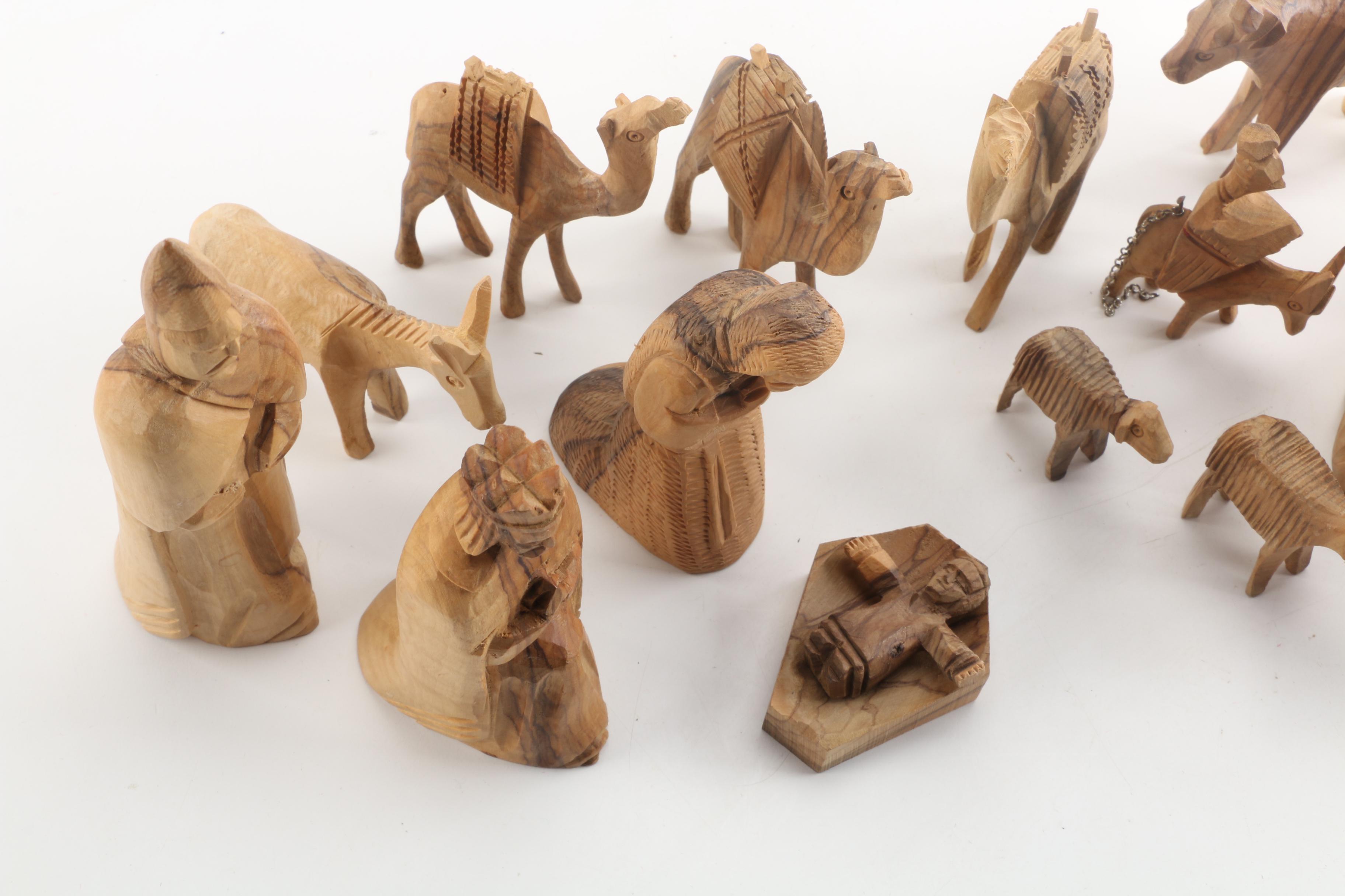 Bethlehem Handicrafts Olive Wood Nativity Scene and Camel Caravan
