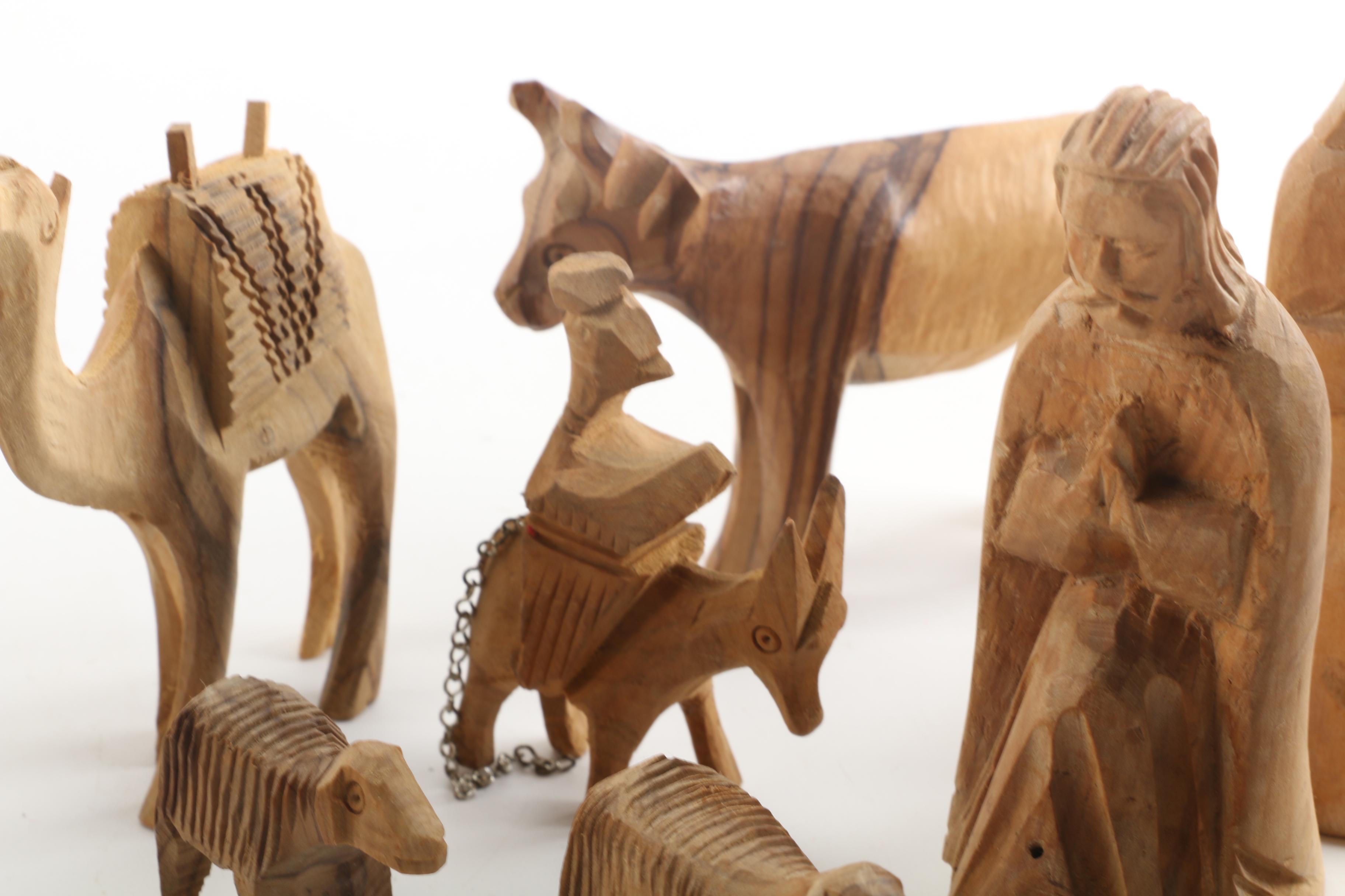 Bethlehem Handicrafts Olive Wood Nativity Scene and Camel Caravan