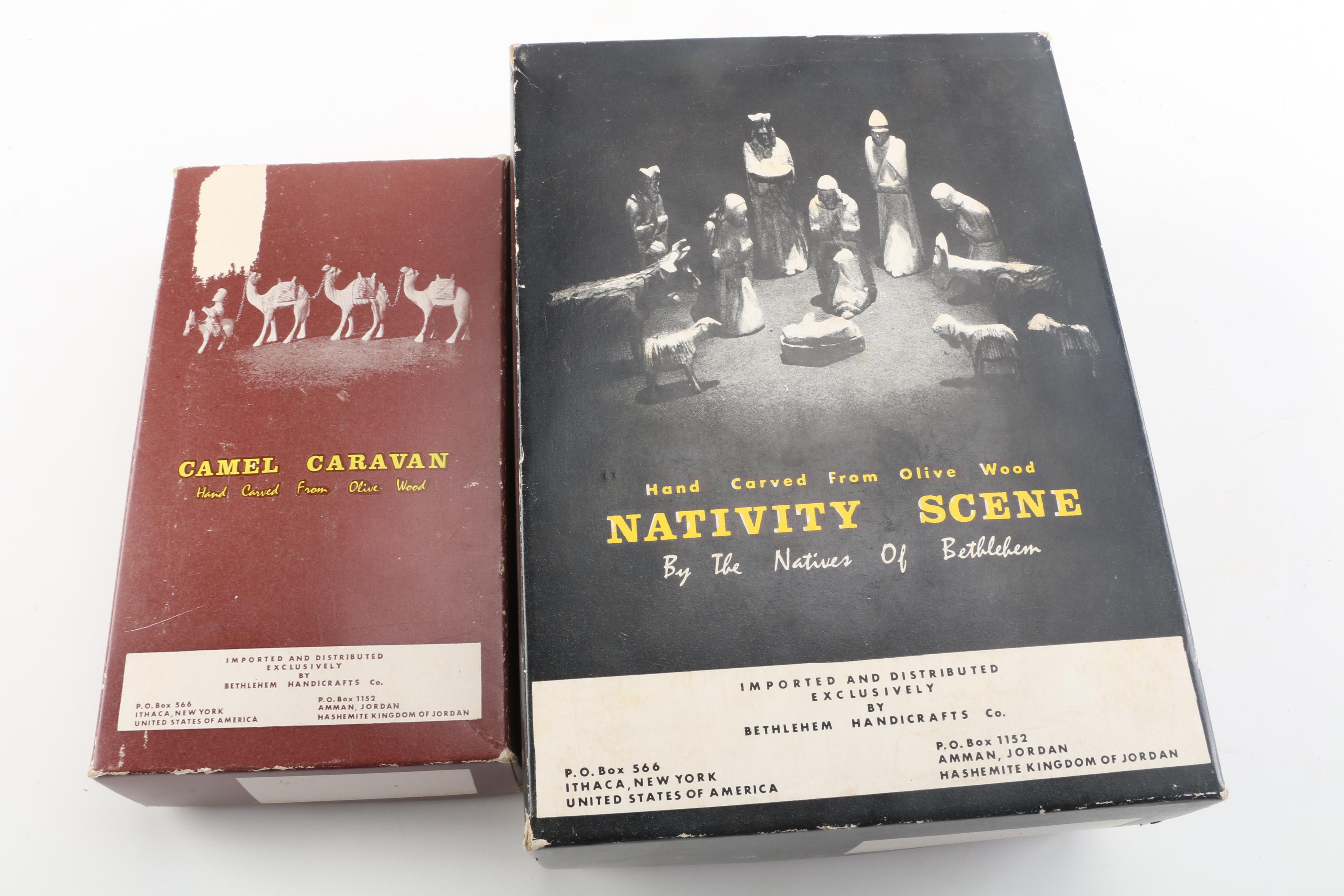 Bethlehem Handicrafts Olive Wood Nativity Scene and Camel Caravan