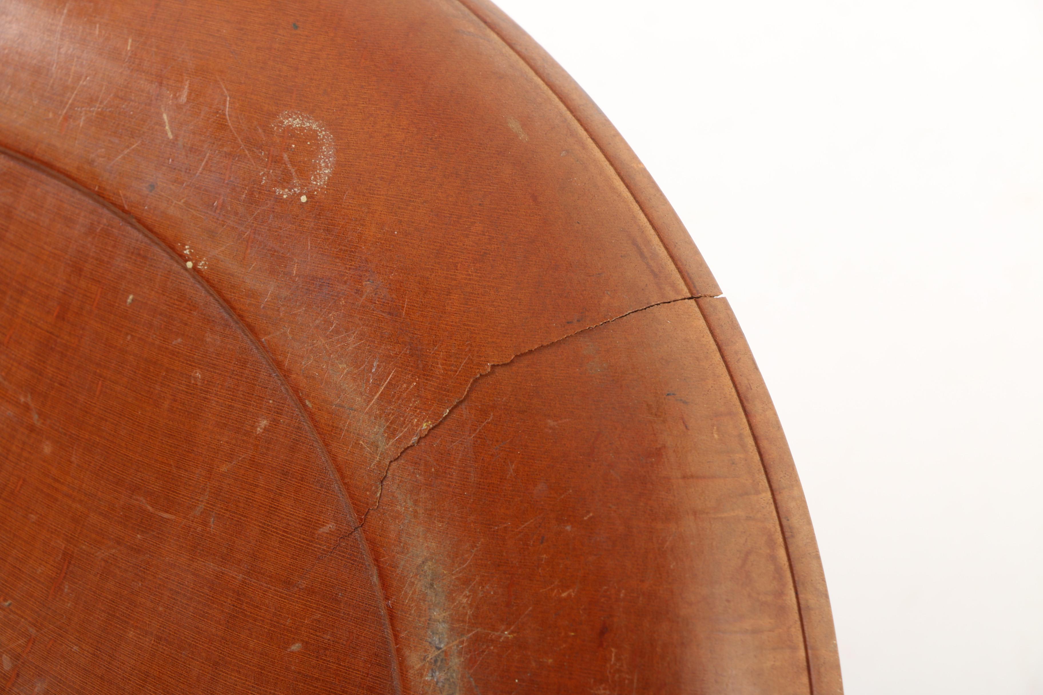 Vintage East Asian Hand-Incised Wooden Bowl and Plate