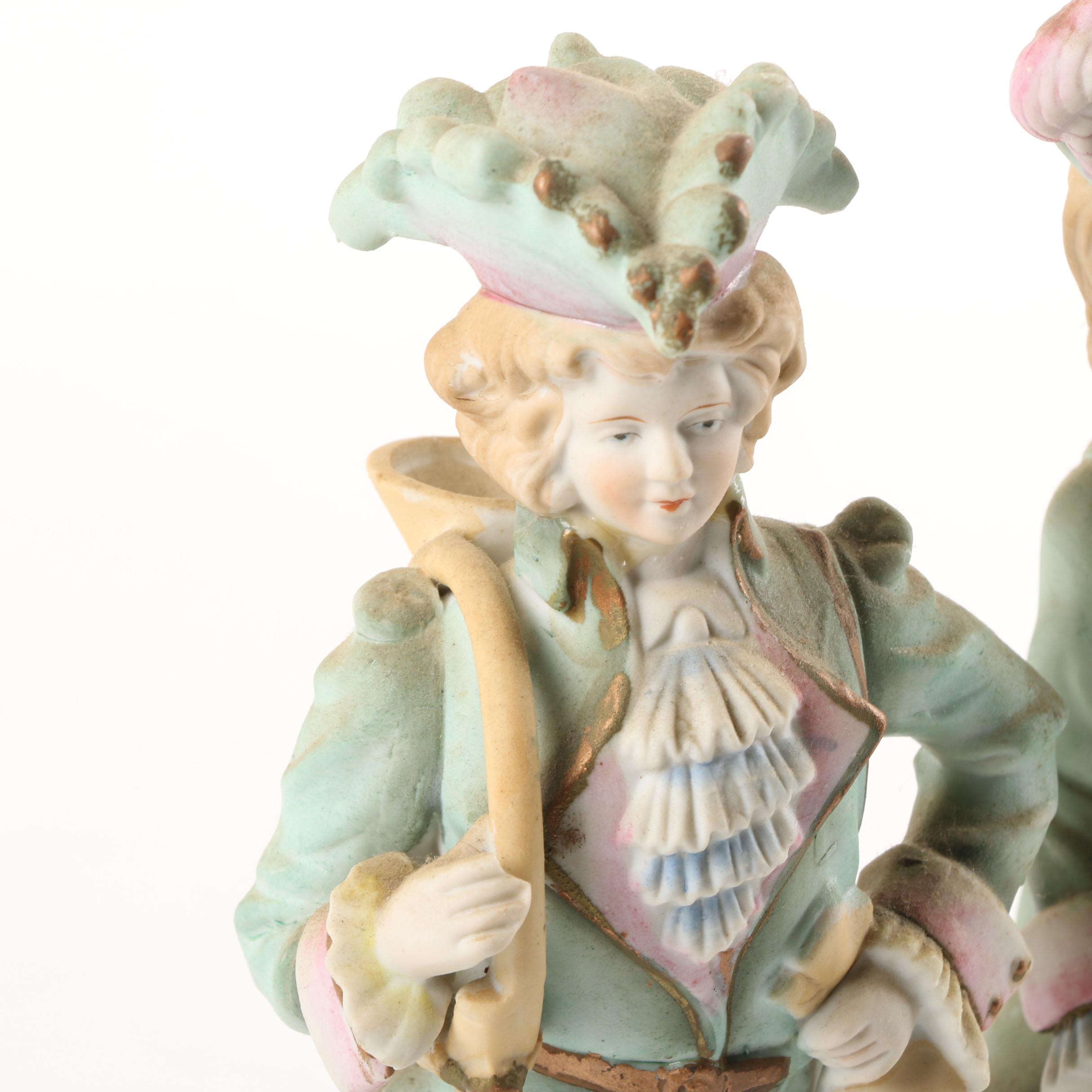 Betson Hand-Painted Bisque Porcelain Figurines Made in Occupied Japan