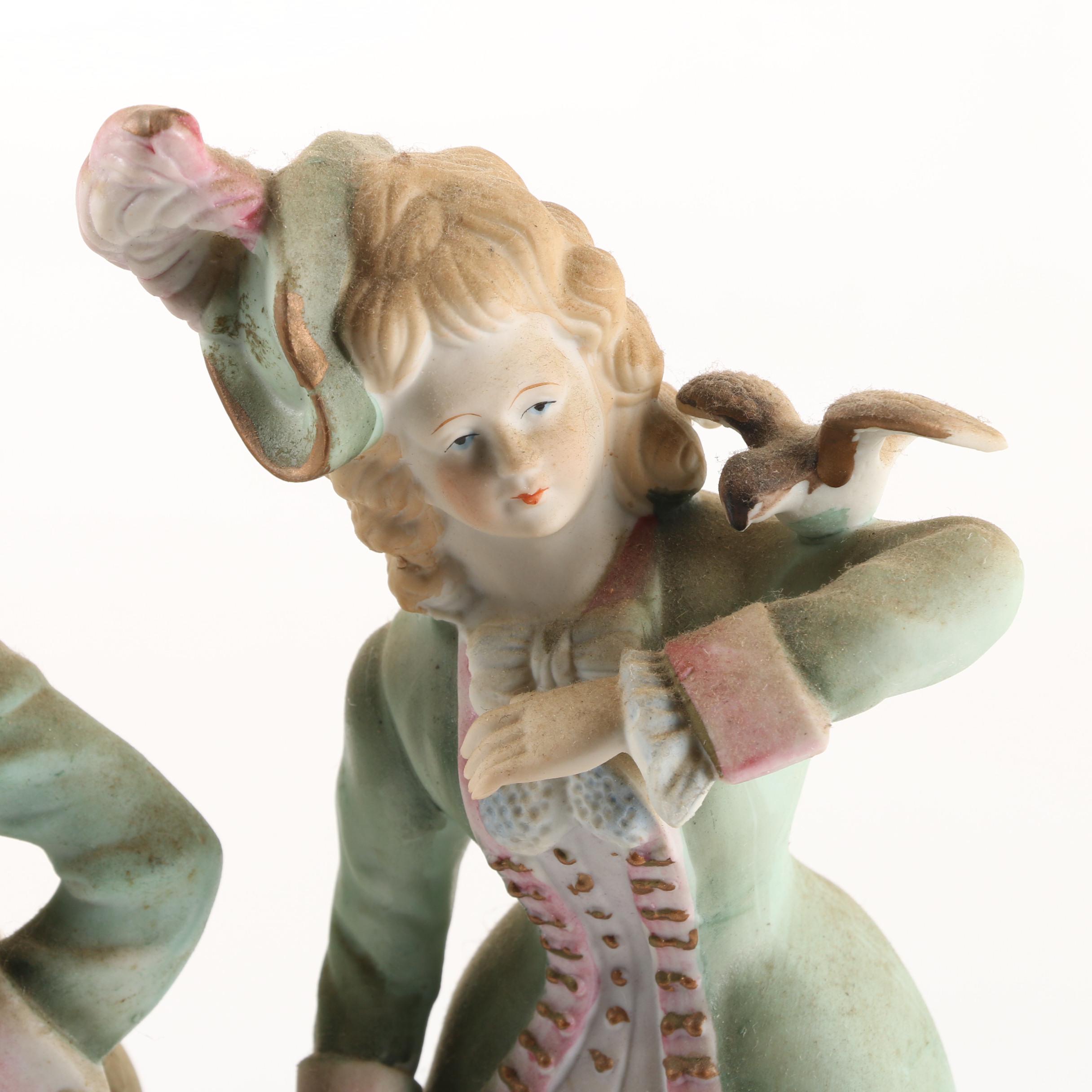 Betson Hand-Painted Bisque Porcelain Figurines Made in Occupied Japan