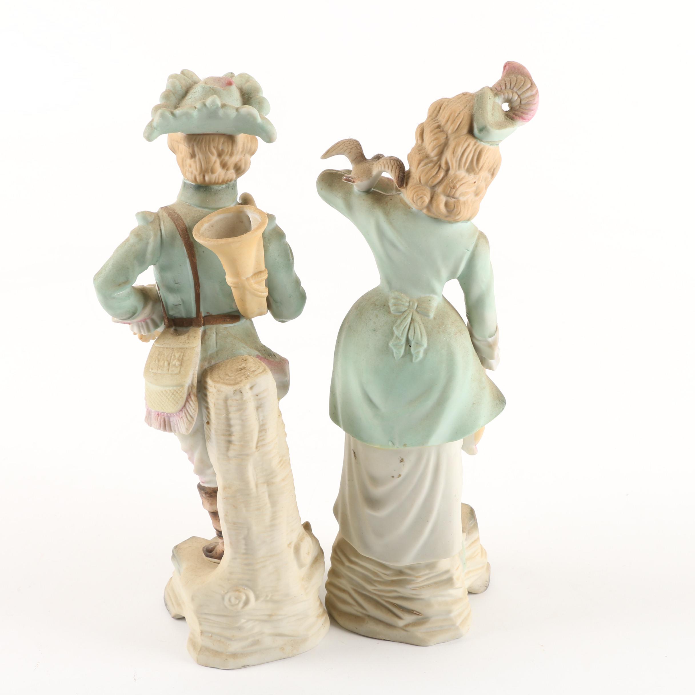 Betson Hand-Painted Bisque Porcelain Figurines Made in Occupied Japan