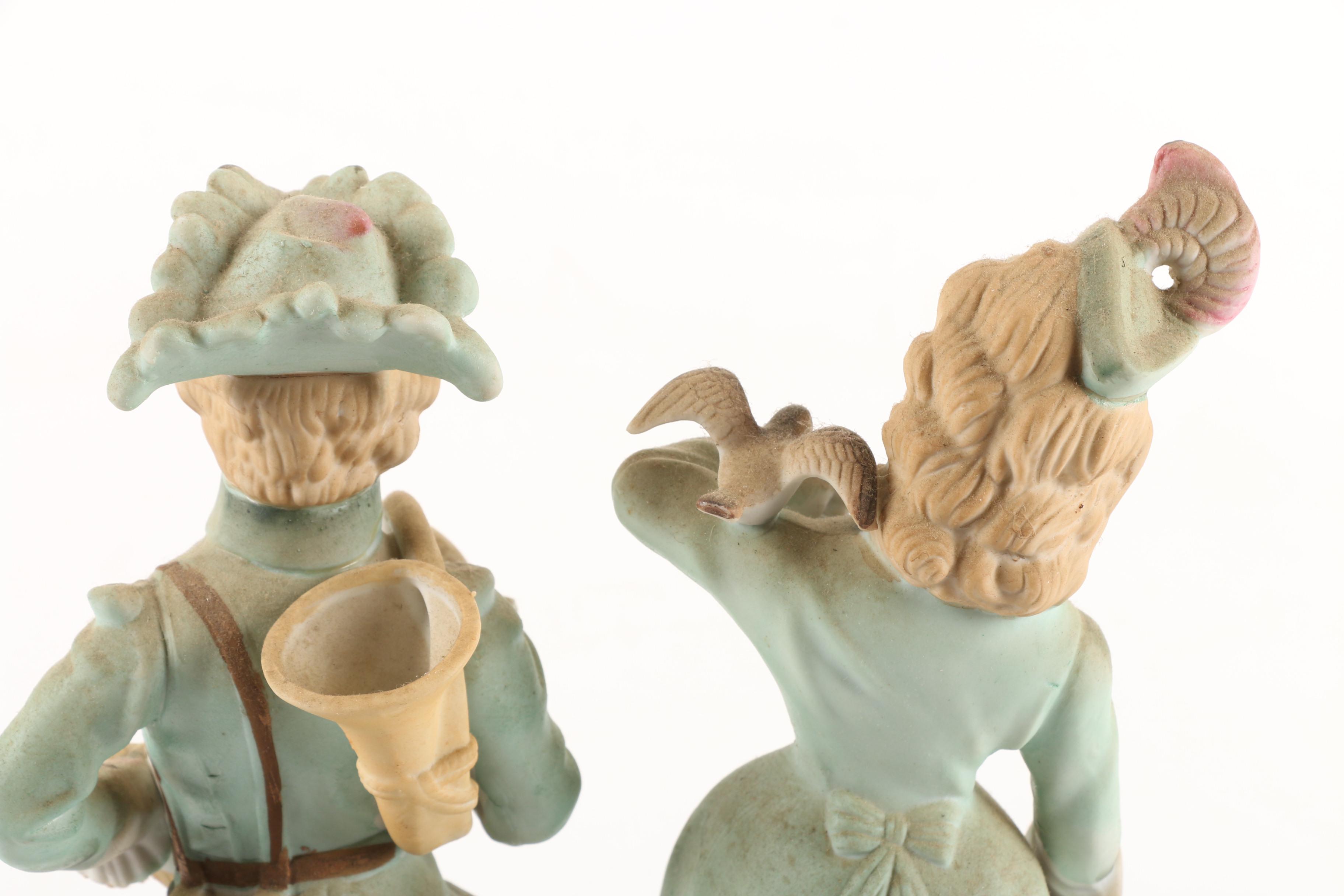 Betson Hand-Painted Bisque Porcelain Figurines Made in Occupied Japan