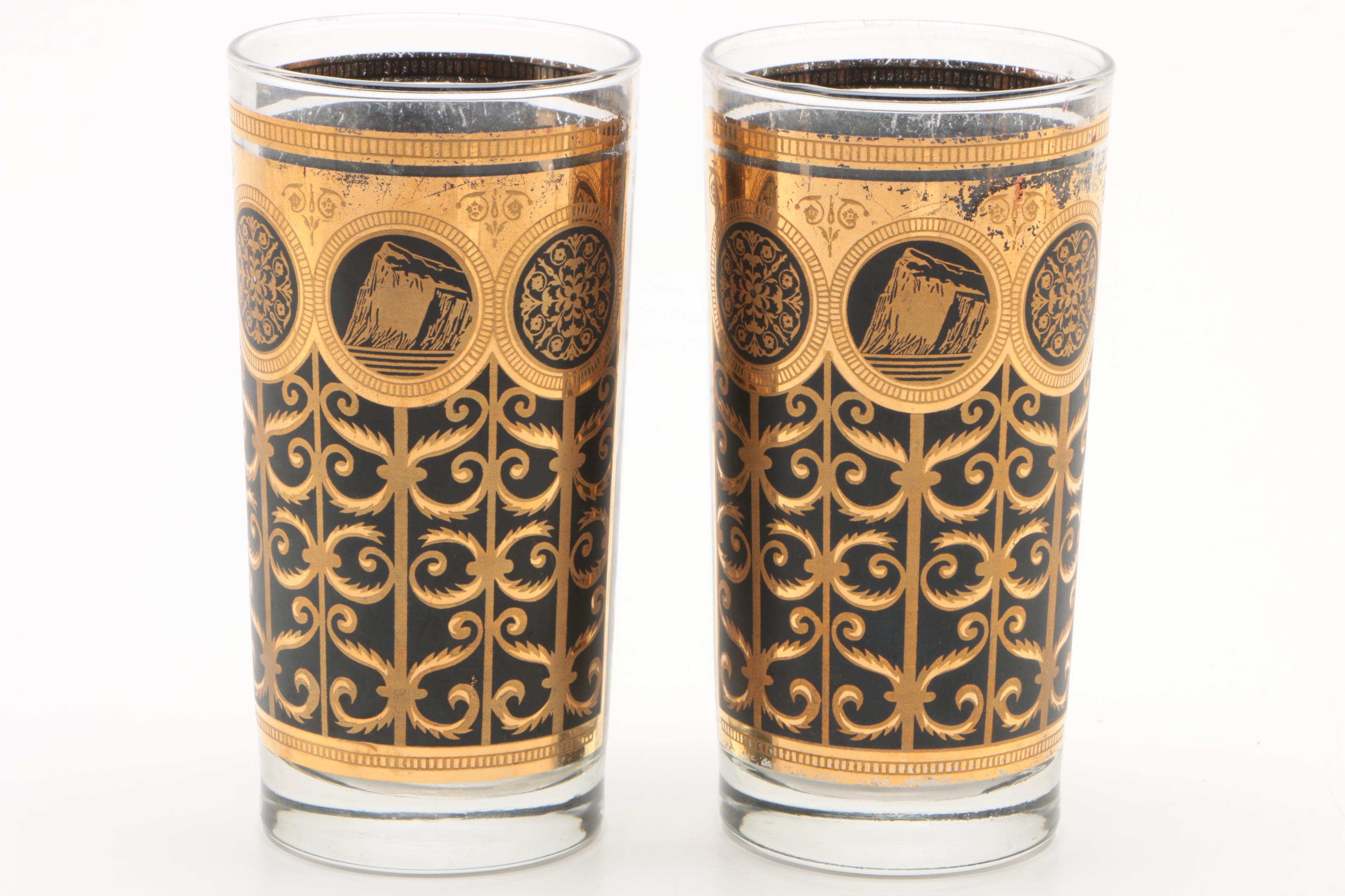 Mid Century Starlyte Ice Bucket and Tumblers with Metal Tongs