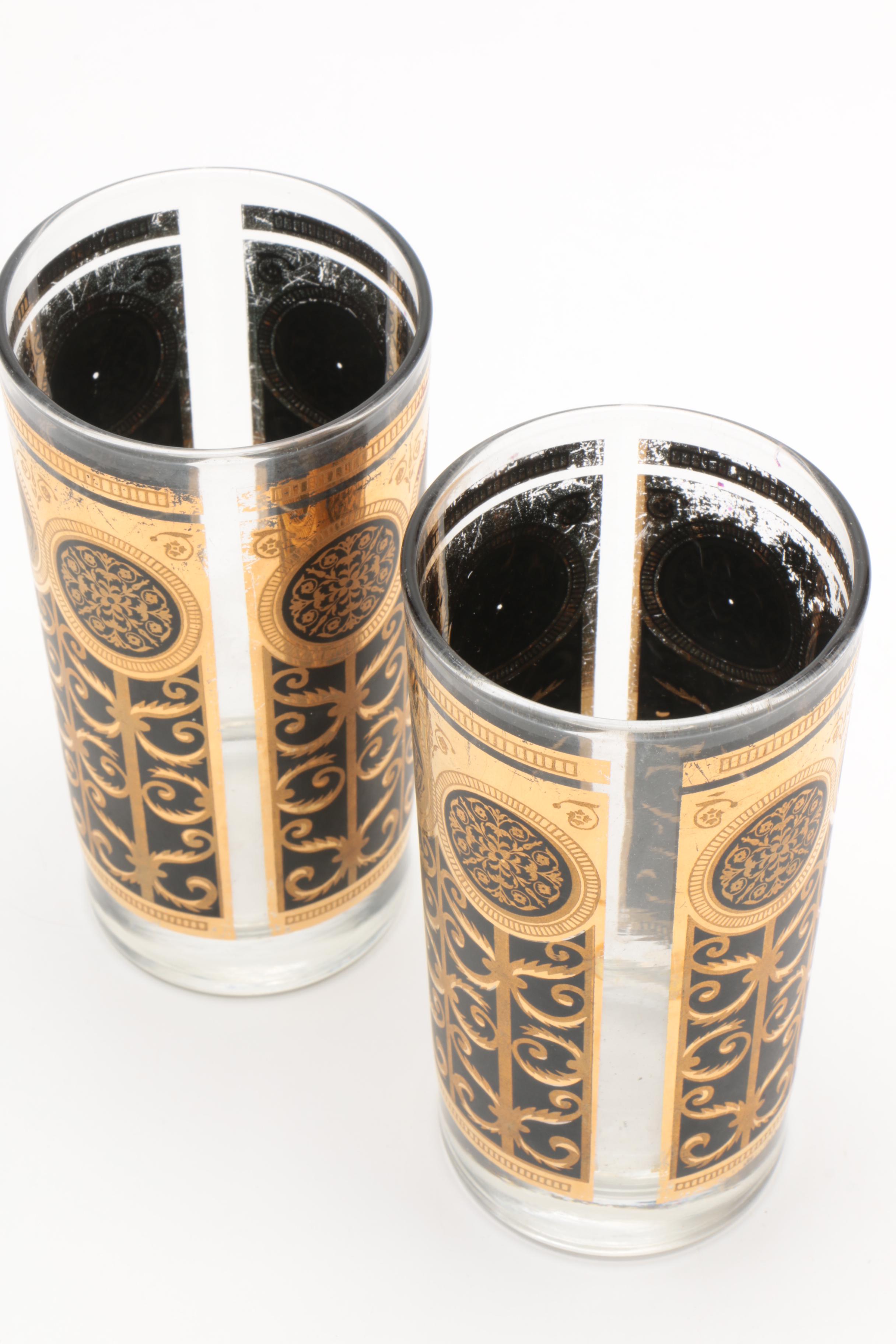 Mid Century Starlyte Ice Bucket and Tumblers with Metal Tongs