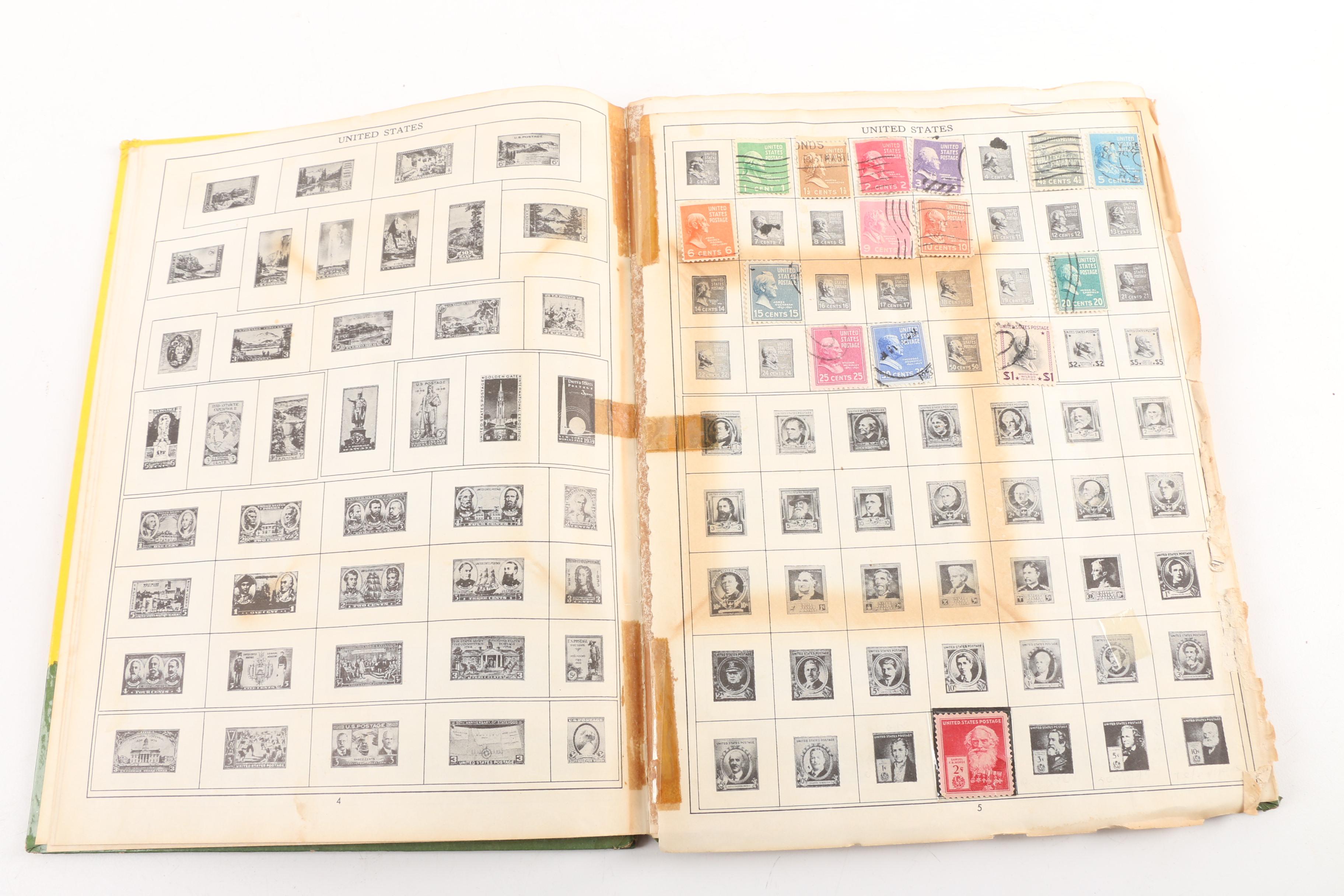 Vintage Stamp Albums and "Handbook of United States Coins"