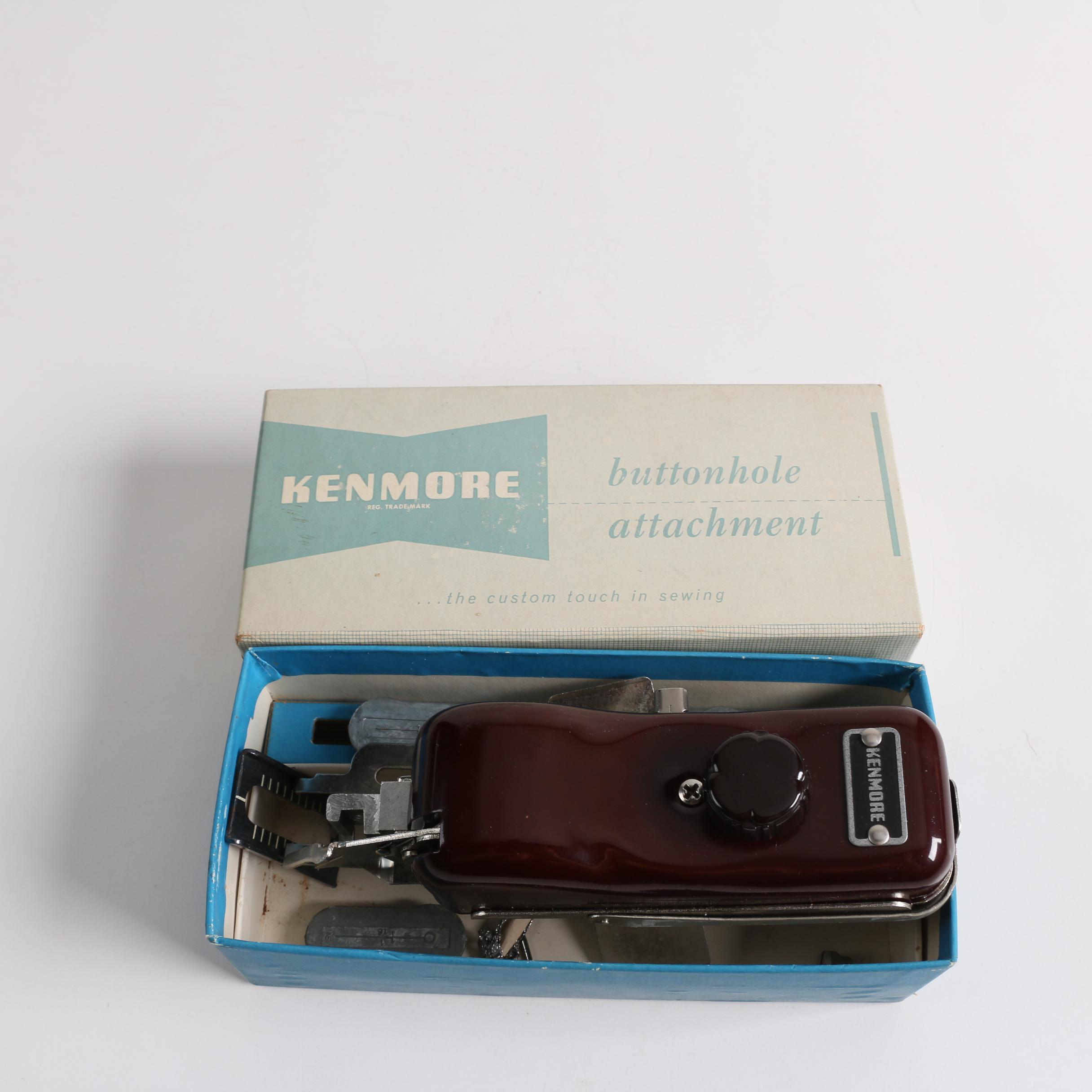 Vintage Kenmore Buttonhole Attachment and Other Sewing Supplies