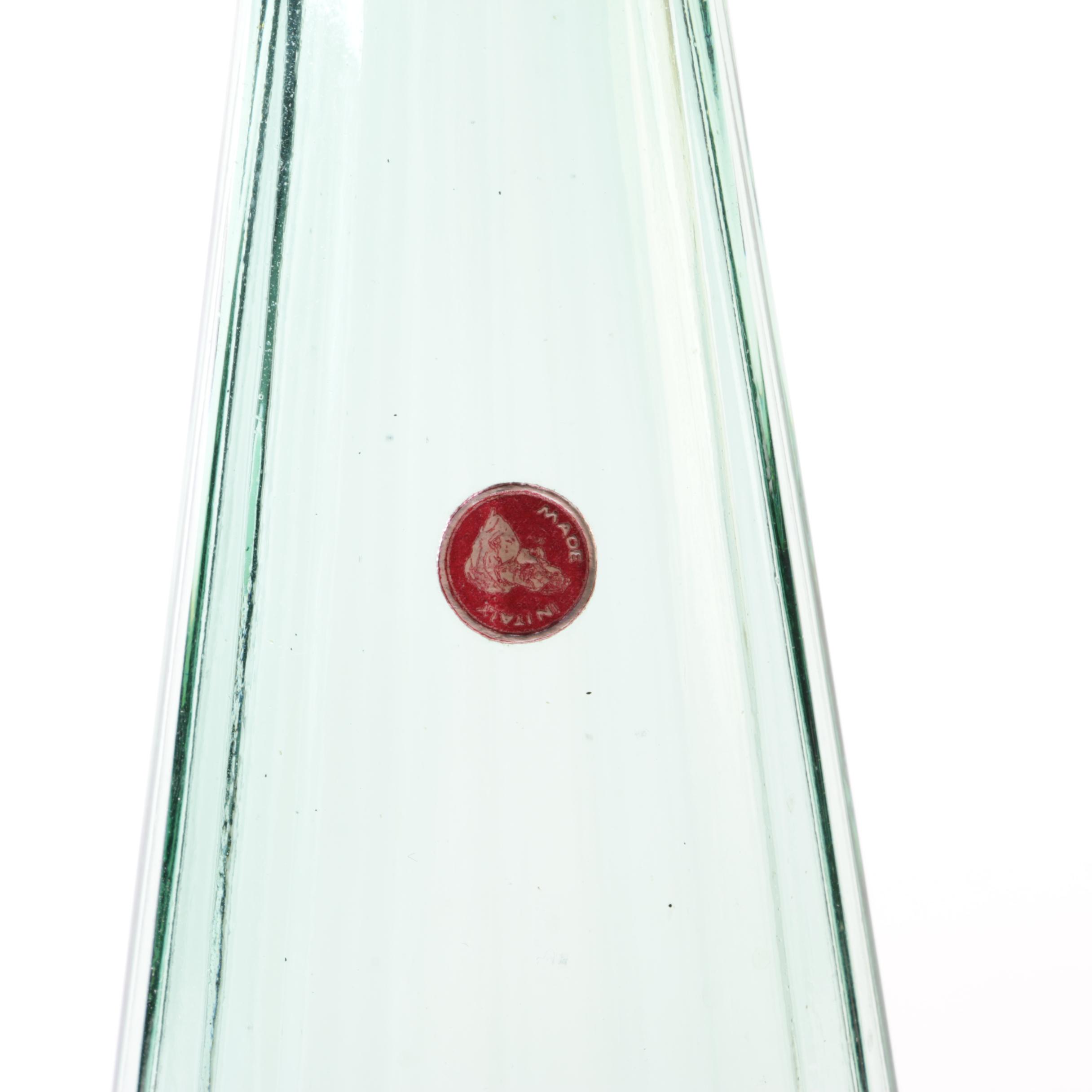 Vintage Italian Glass Decanters in Amber and Emerald