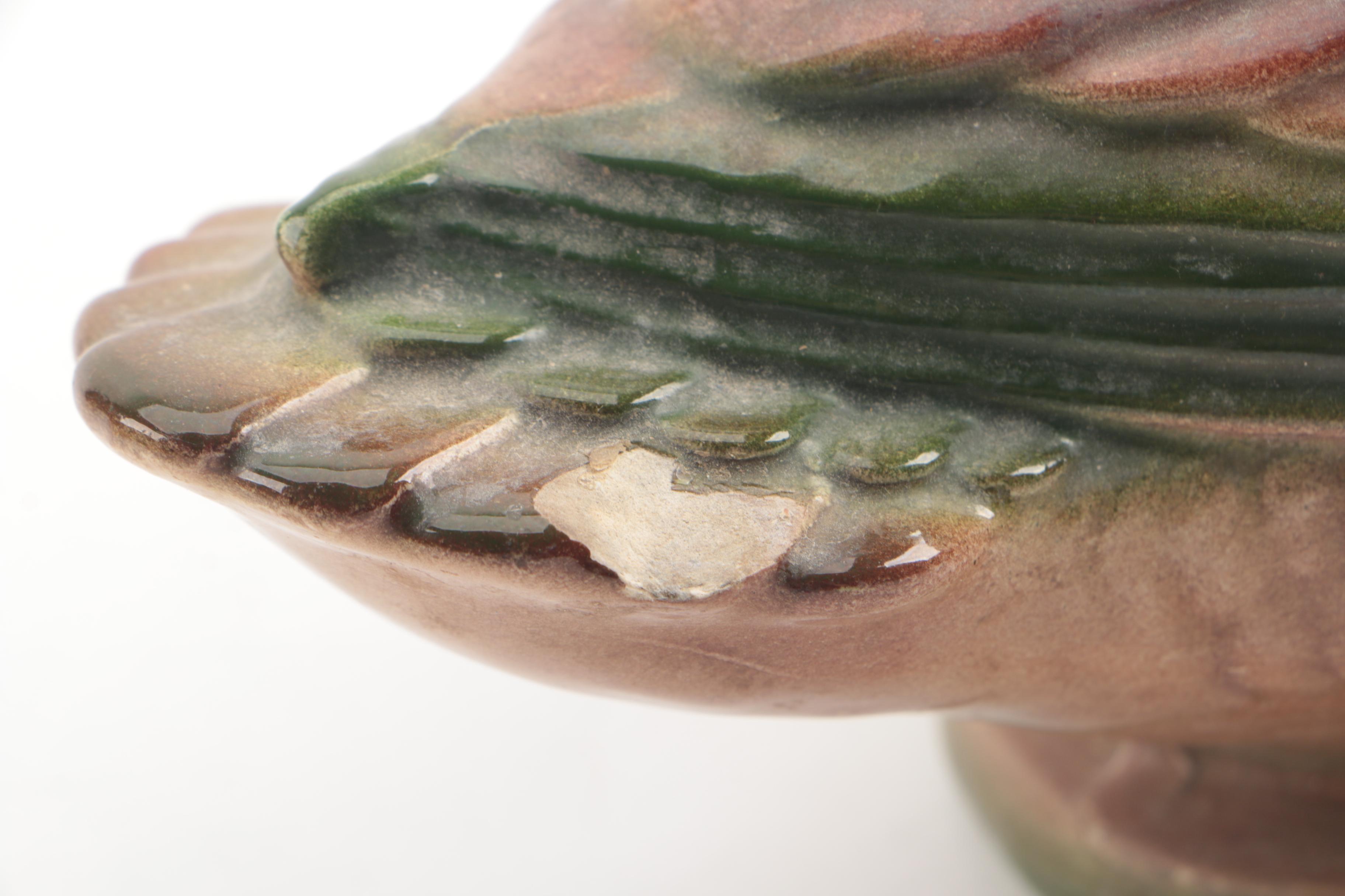 Vintage Duck Themed Tole Tray with Ceramic Figurine and Bowl
