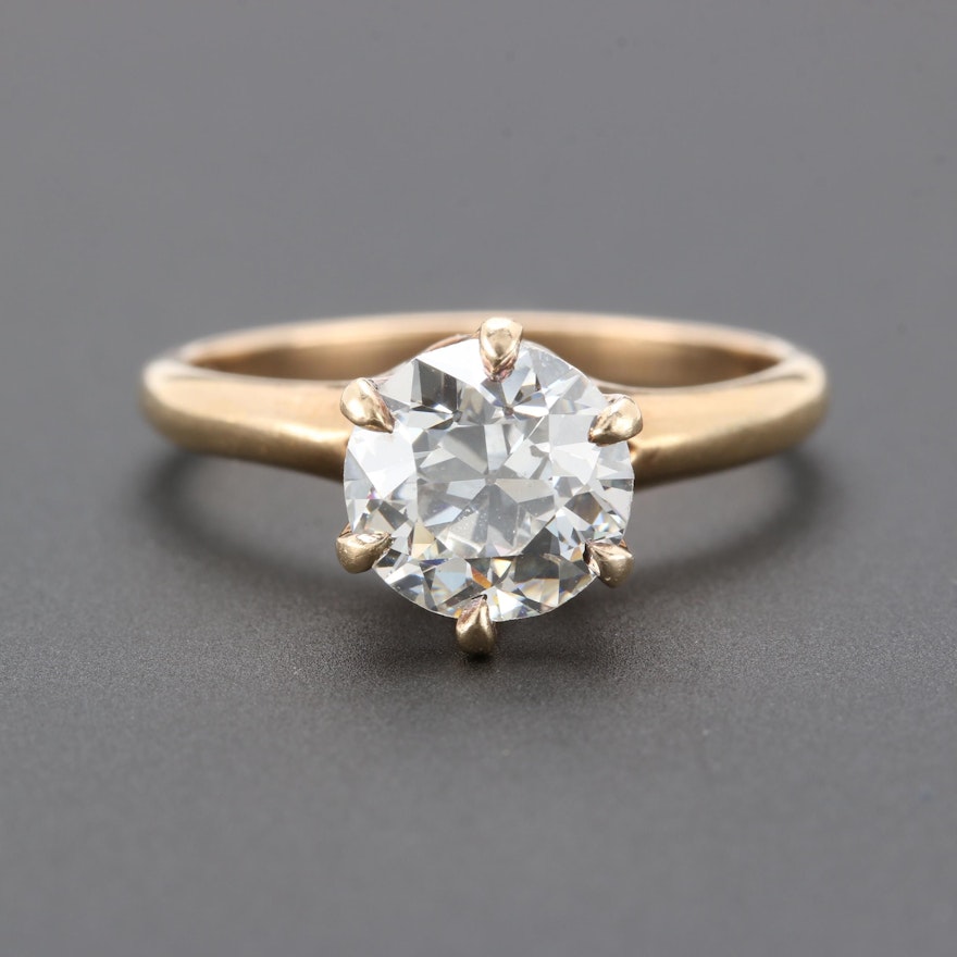 14K Yellow Gold 1.44 CT Diamond Solitaire Ring