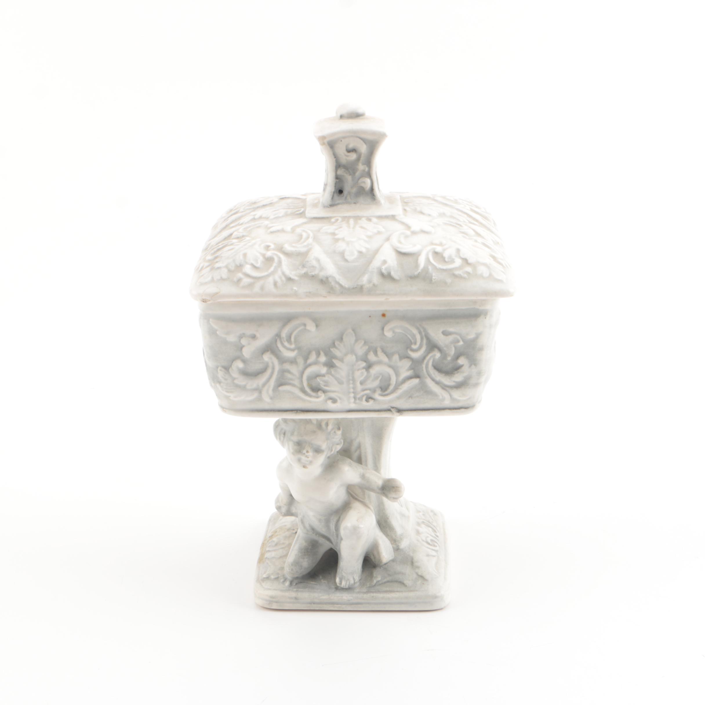 Vintage Rossini Ceramic Wedding Bowl with Figural Base