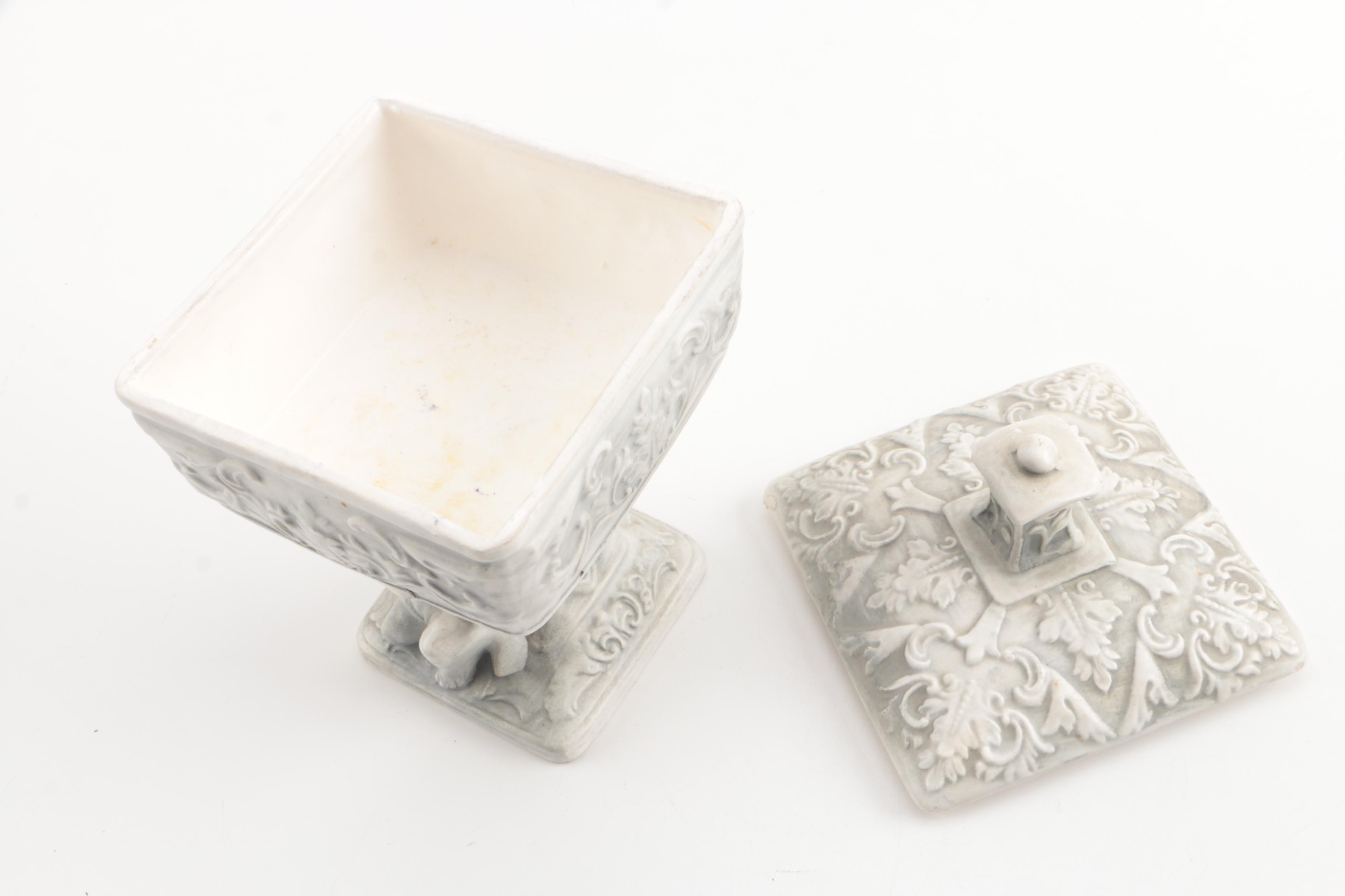 Vintage Rossini Ceramic Wedding Bowl with Figural Base