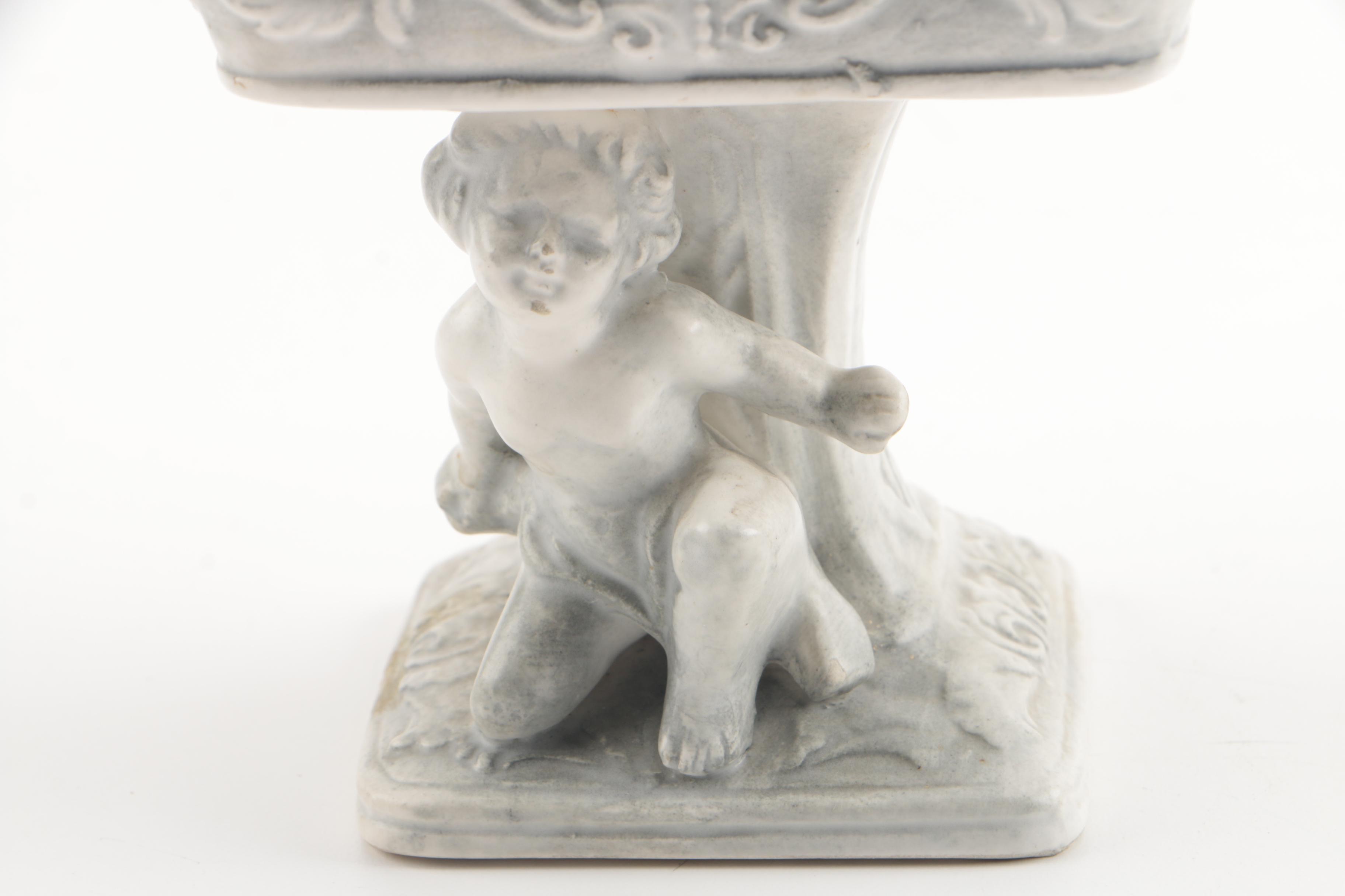 Vintage Rossini Ceramic Wedding Bowl with Figural Base