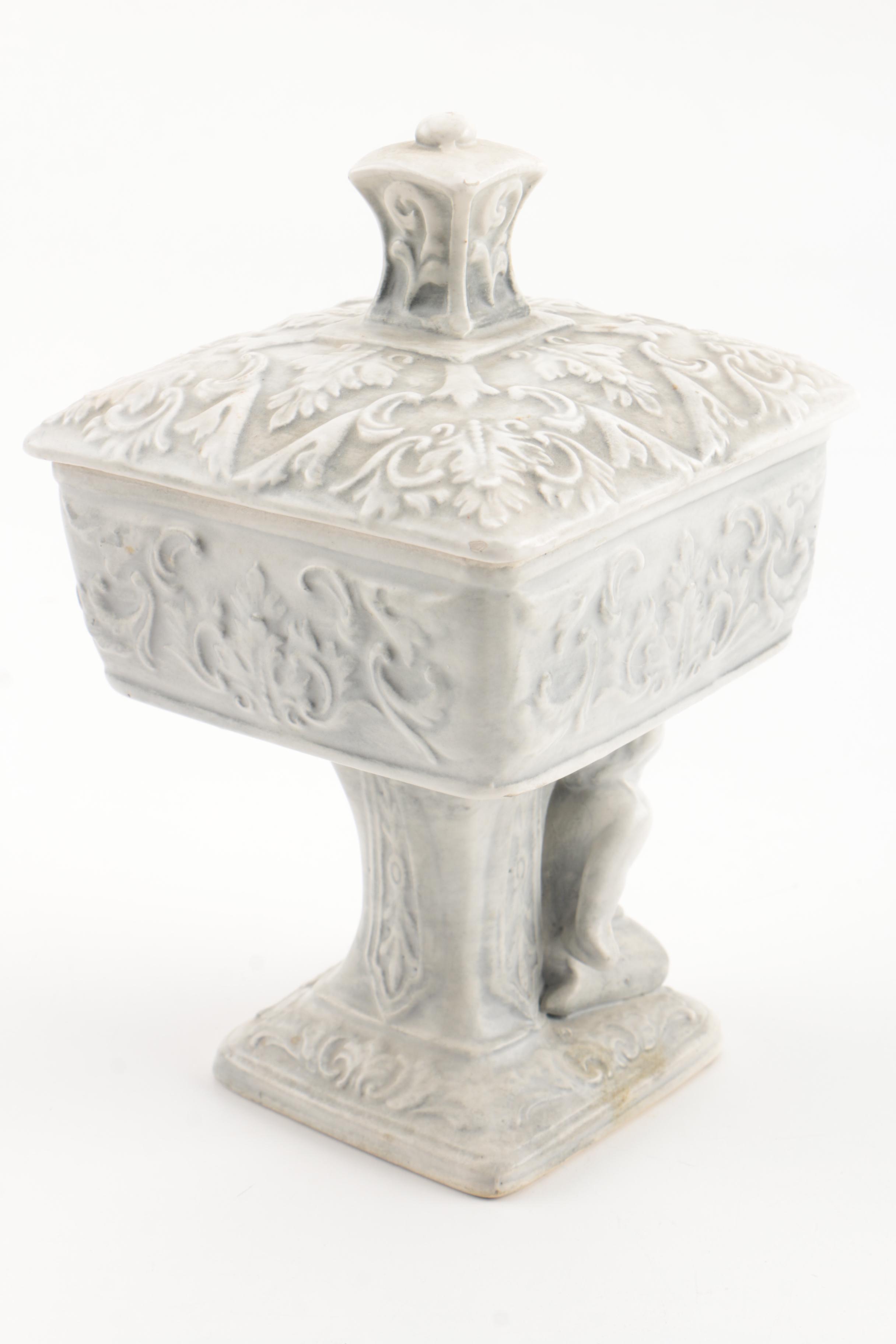 Vintage Rossini Ceramic Wedding Bowl with Figural Base