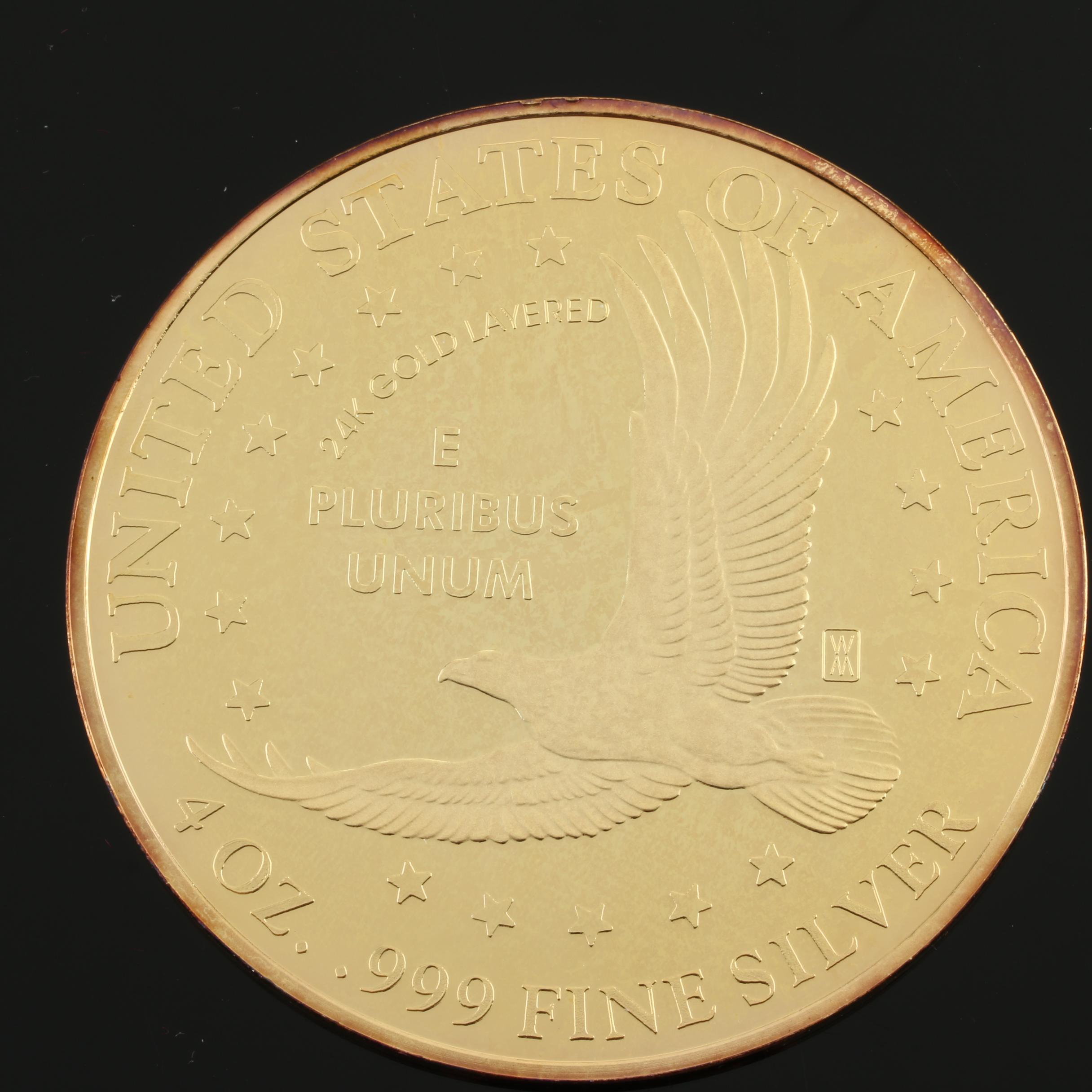 Large 2000 Sacagawea Quarter Pound Golden Proof Coin