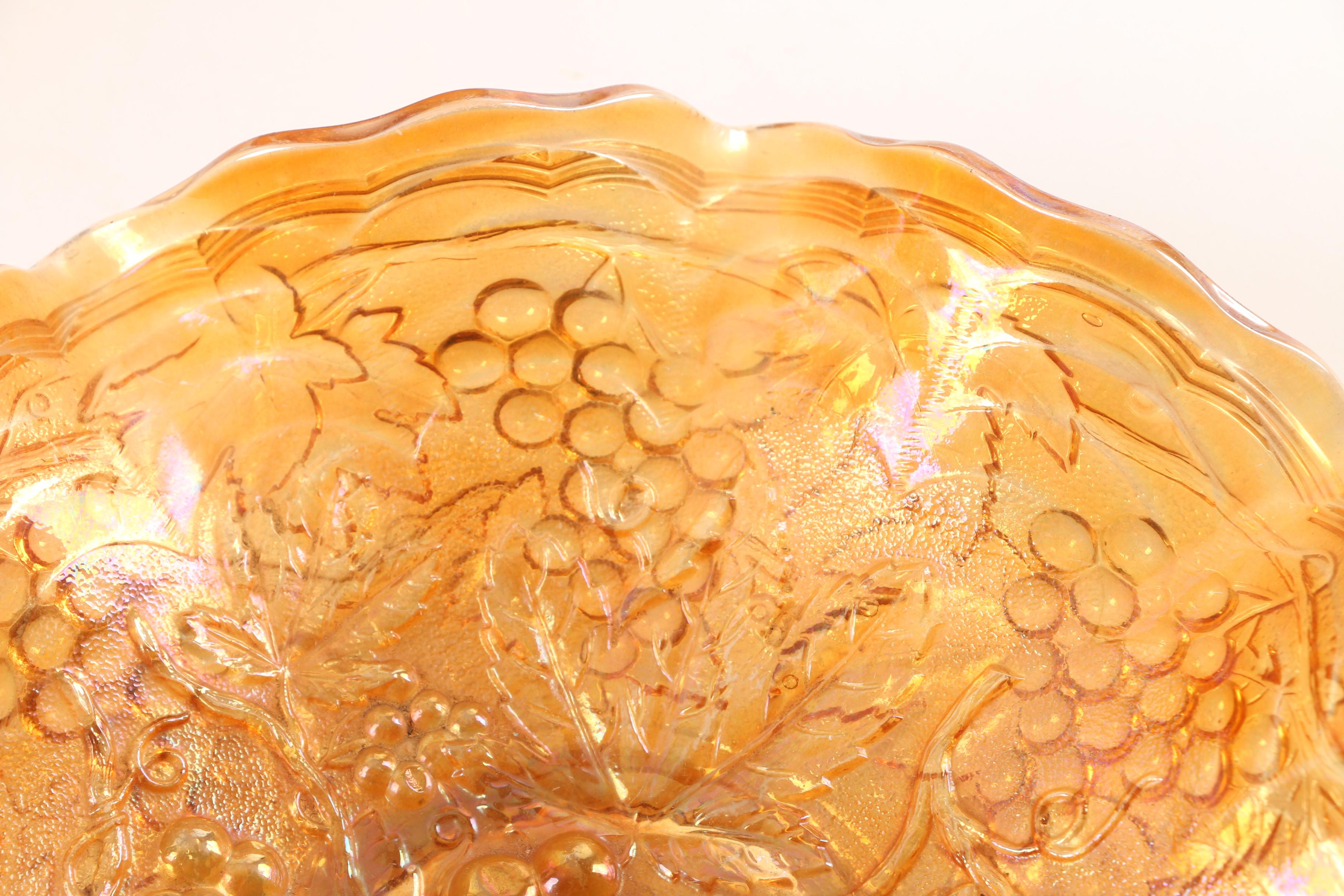 Marigold Carnival Glass Including Fenton "Apple Tree" Pitcher