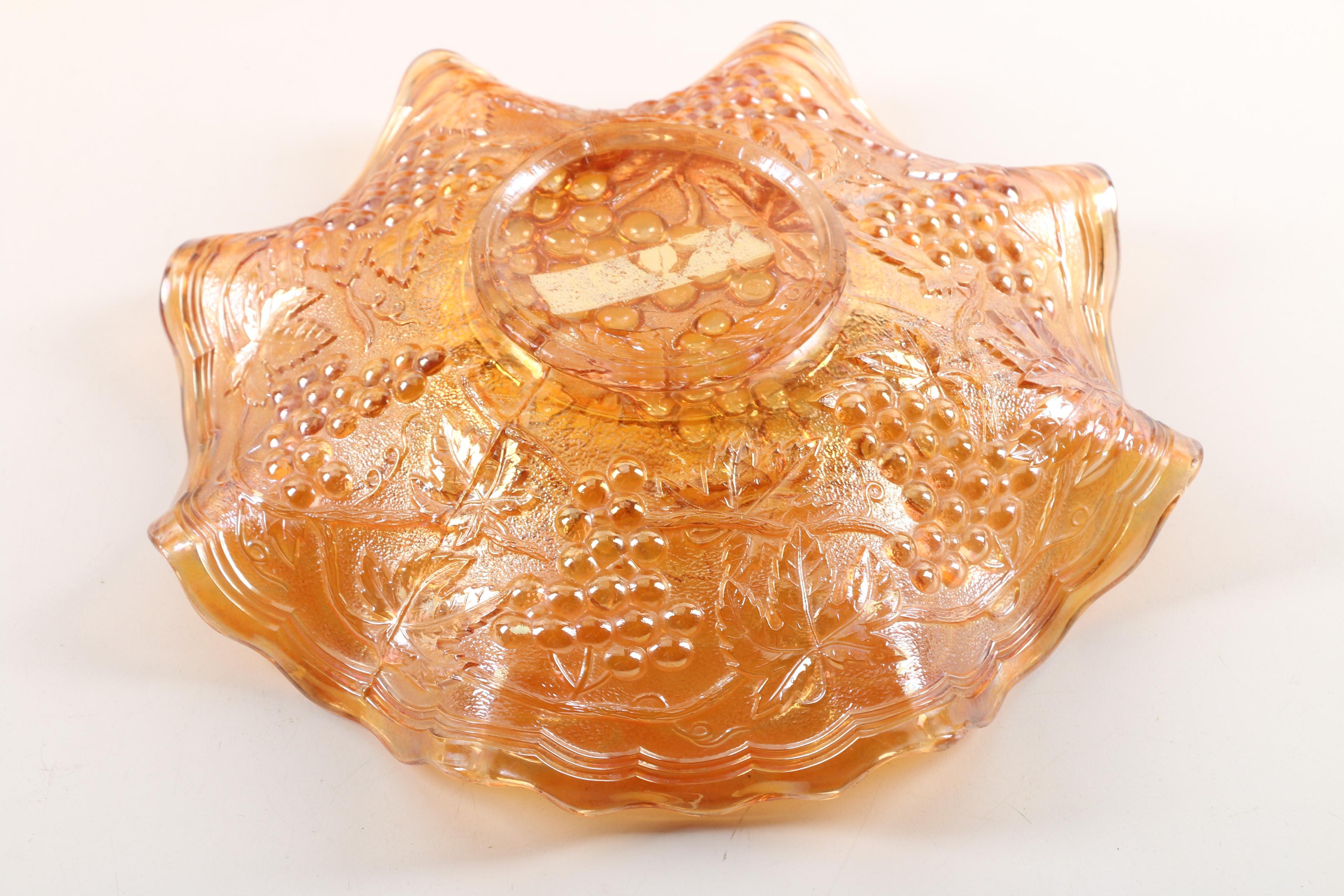 Marigold Carnival Glass Including Fenton "Apple Tree" Pitcher