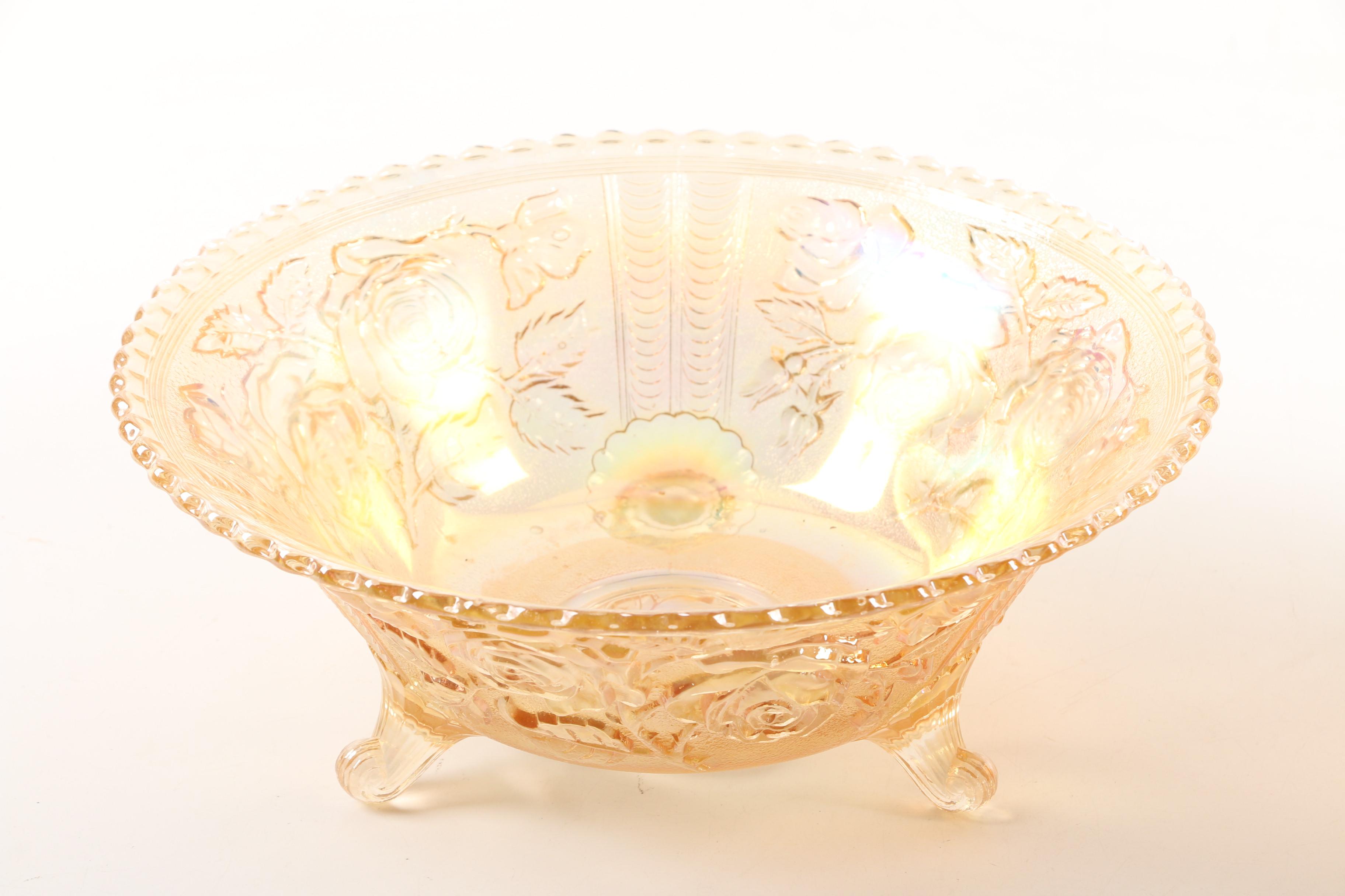 Marigold Carnival Glass Including Fenton "Apple Tree" Pitcher