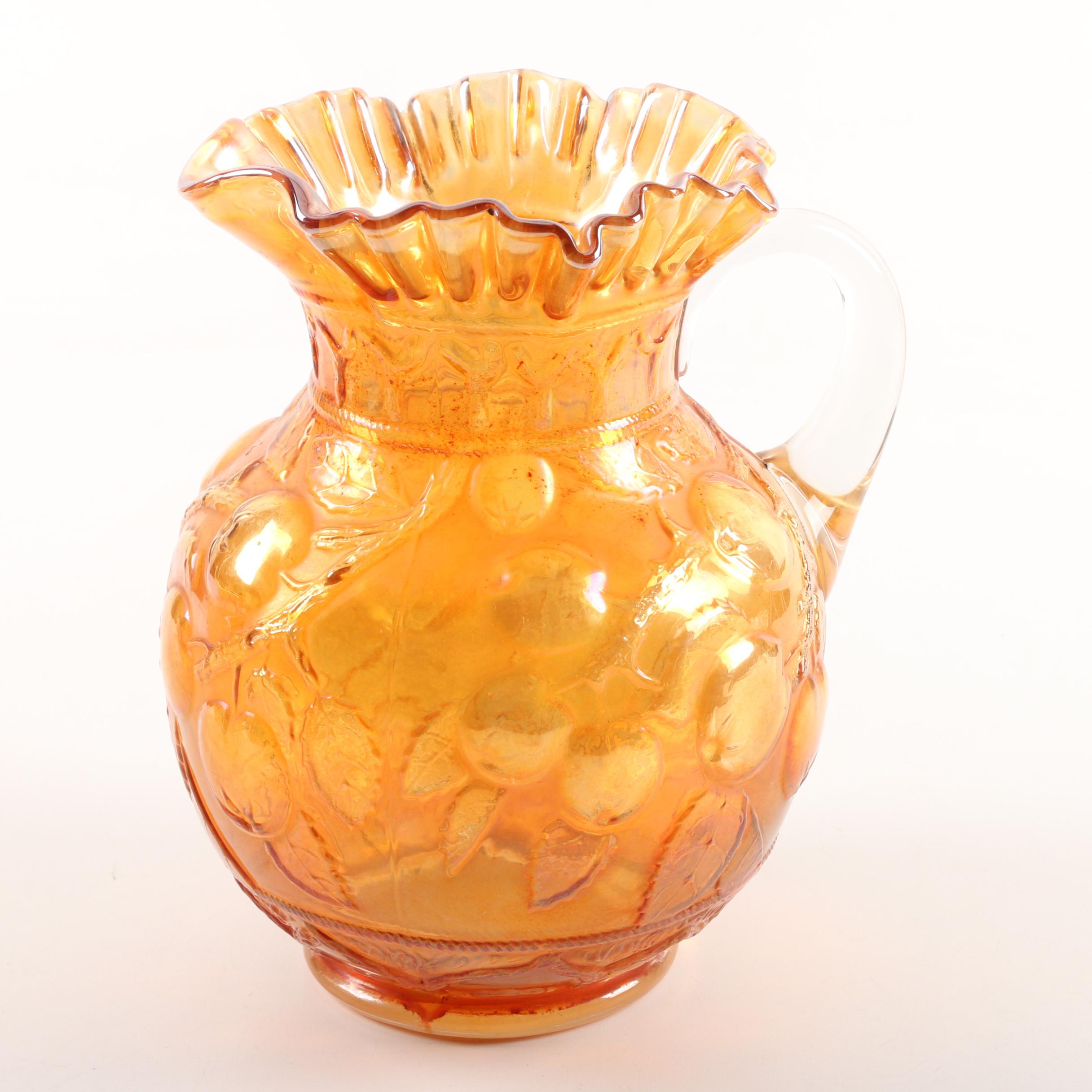 Marigold Carnival Glass Including Fenton "Apple Tree" Pitcher