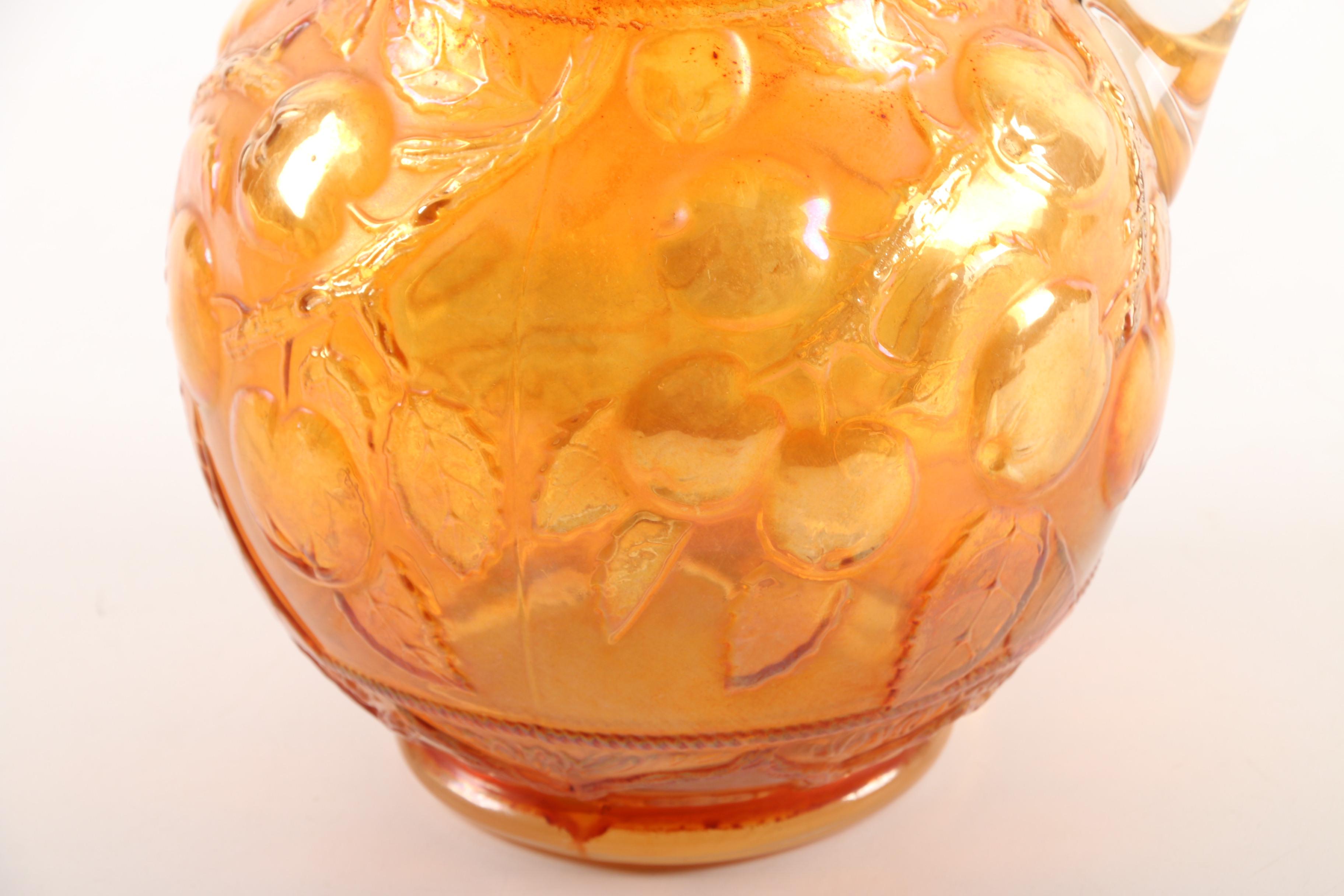 Marigold Carnival Glass Including Fenton "Apple Tree" Pitcher