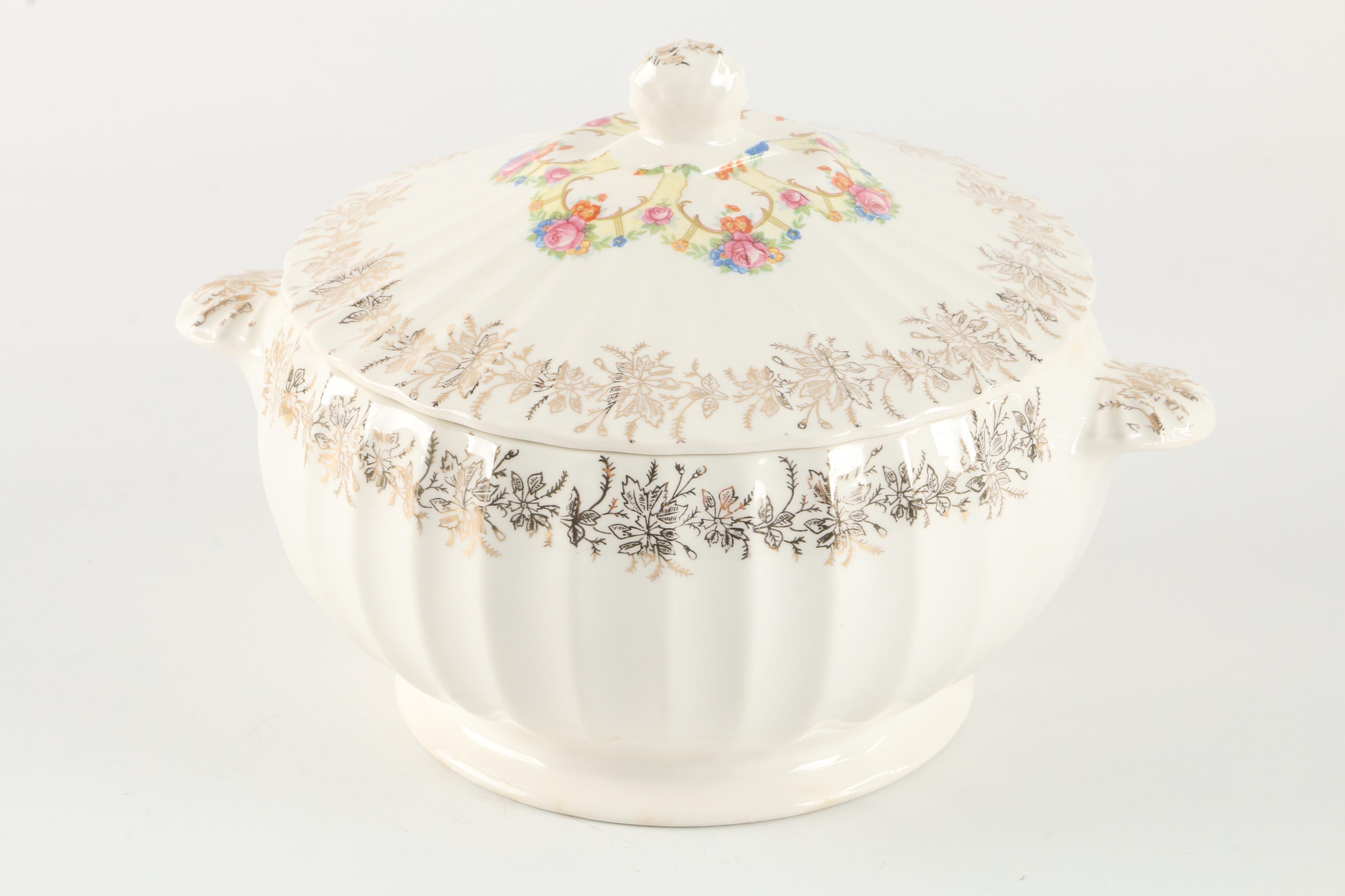 Vintage Franklinware Covered Vegetable Dish with Salem "Sovereign" Platter