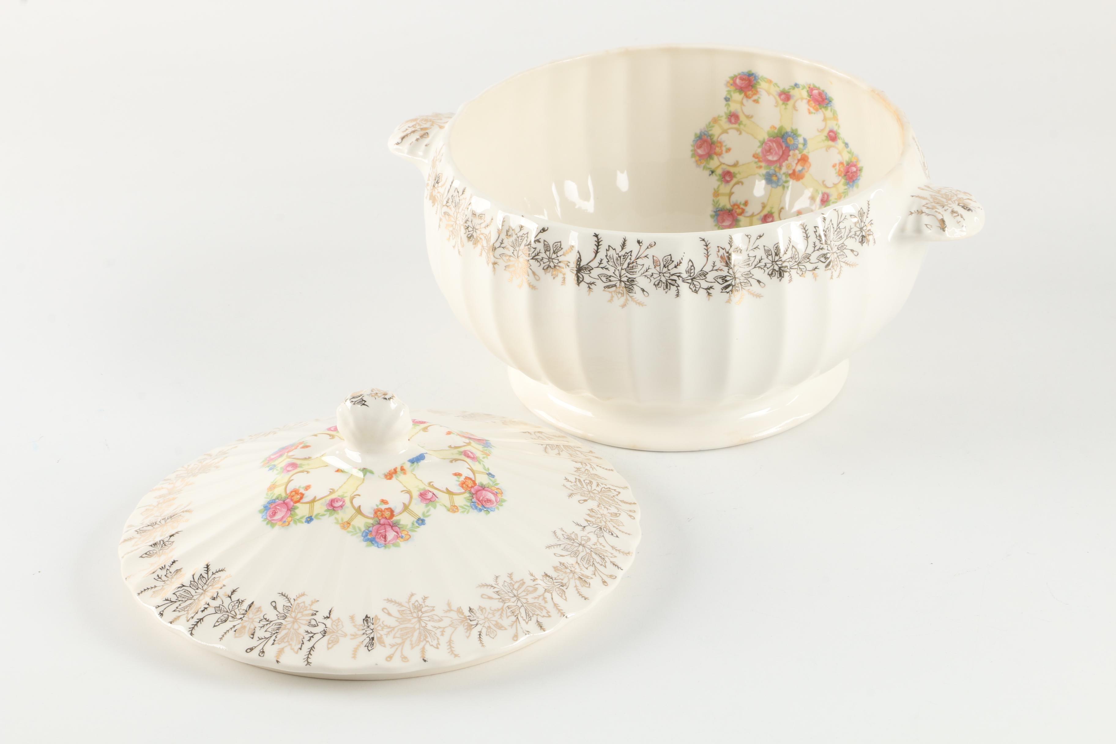 Vintage Franklinware Covered Vegetable Dish with Salem "Sovereign" Platter