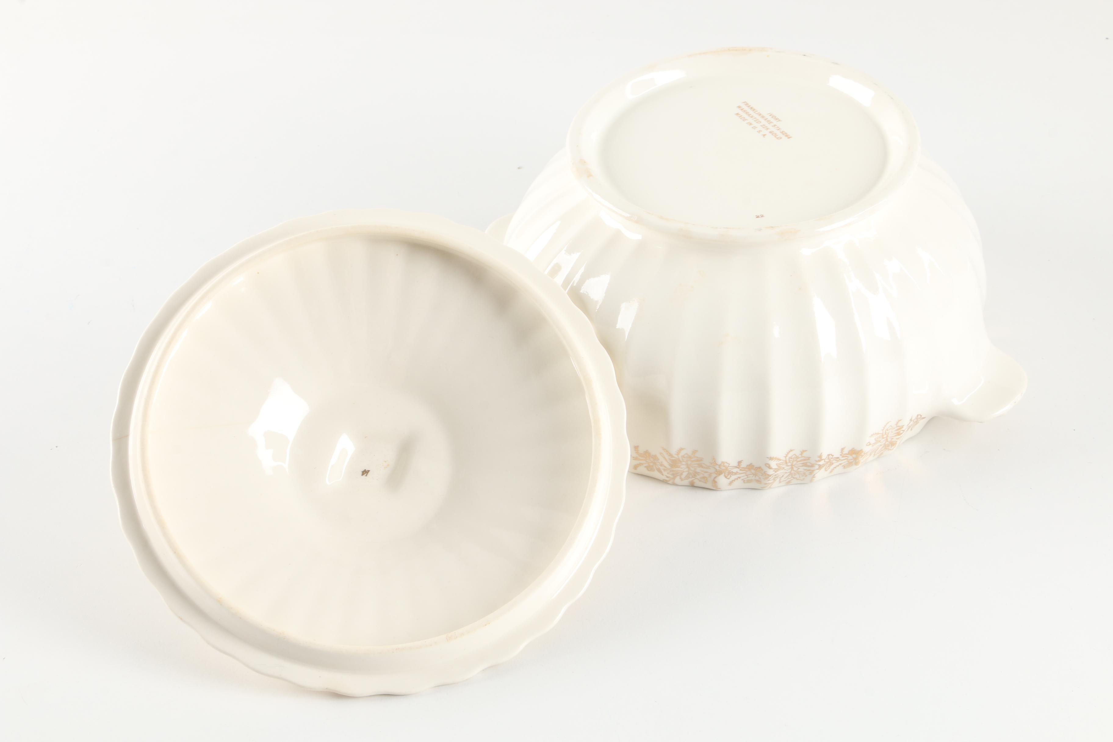 Vintage Franklinware Covered Vegetable Dish with Salem "Sovereign" Platter