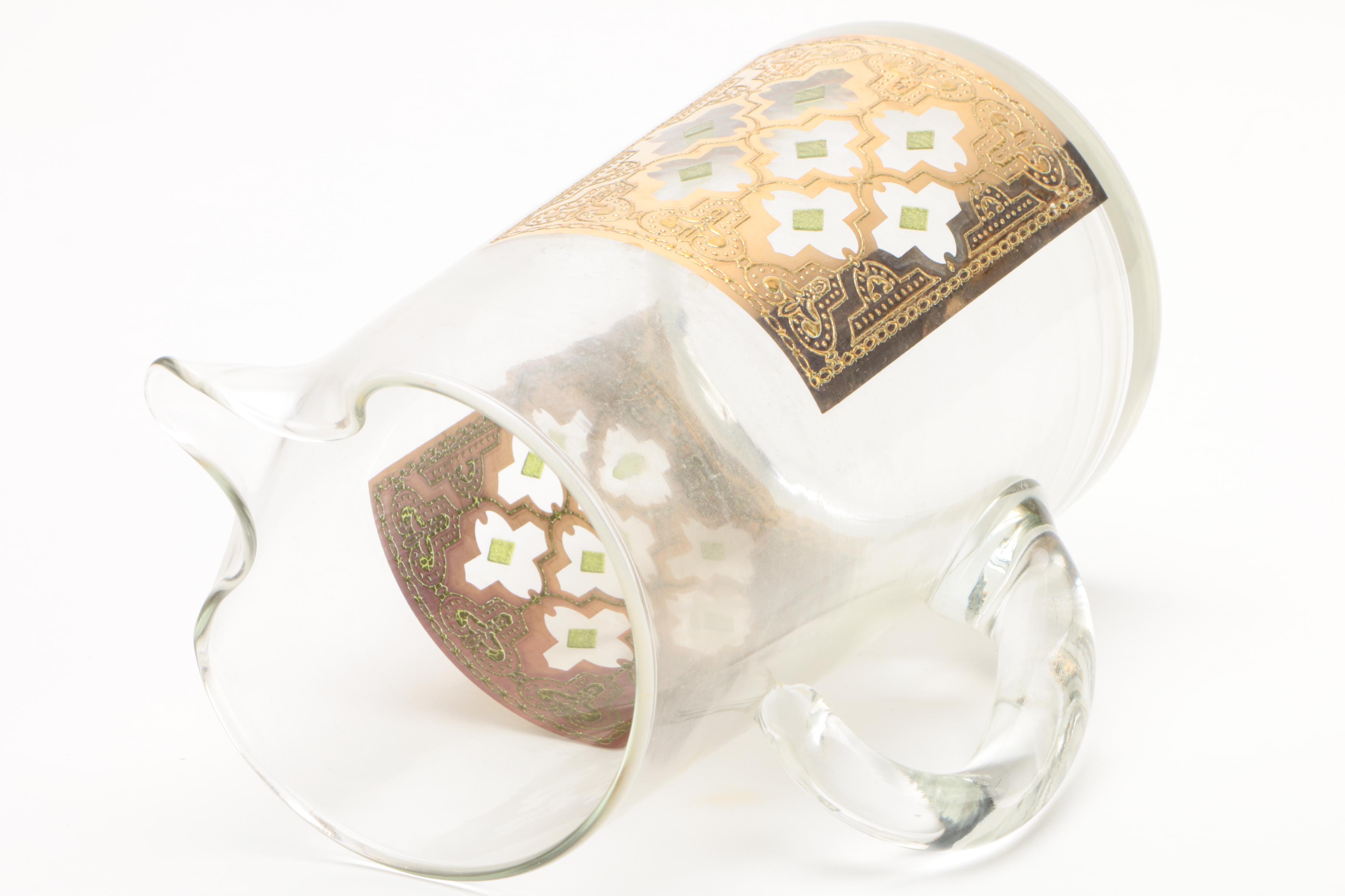 Mid Century Culver "Valencia" Glass Pitcher