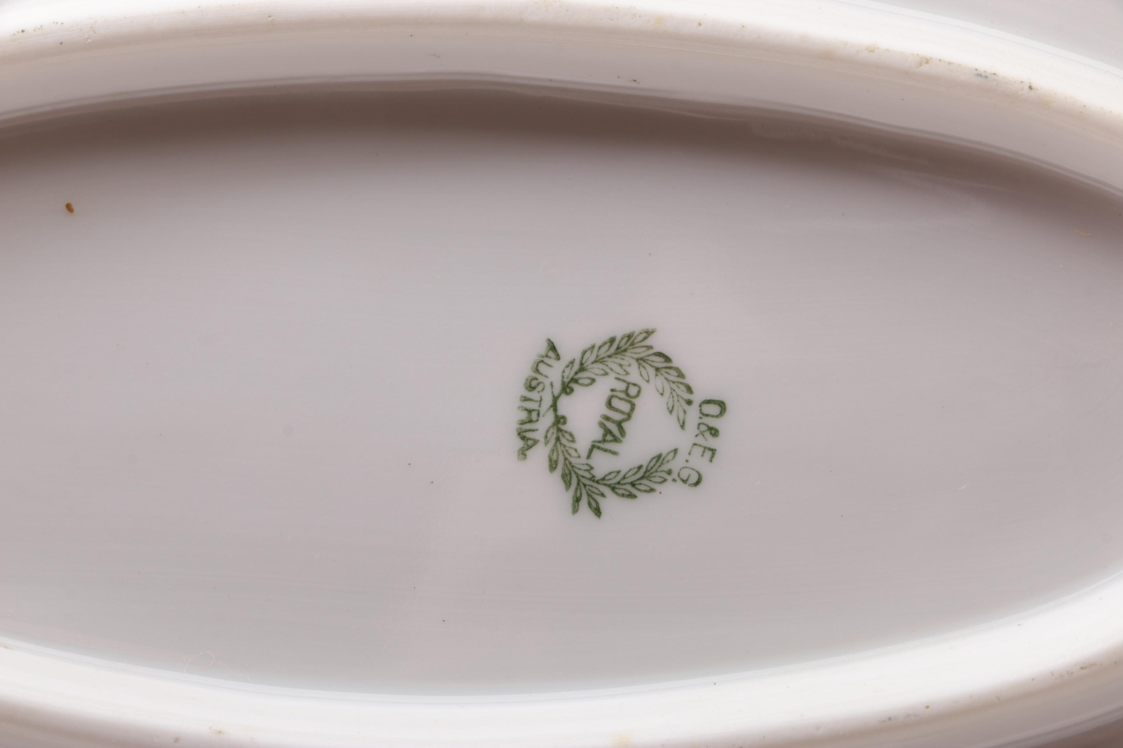 Antique Oscar & Edgar Gutherz Porcelain Fish Platter