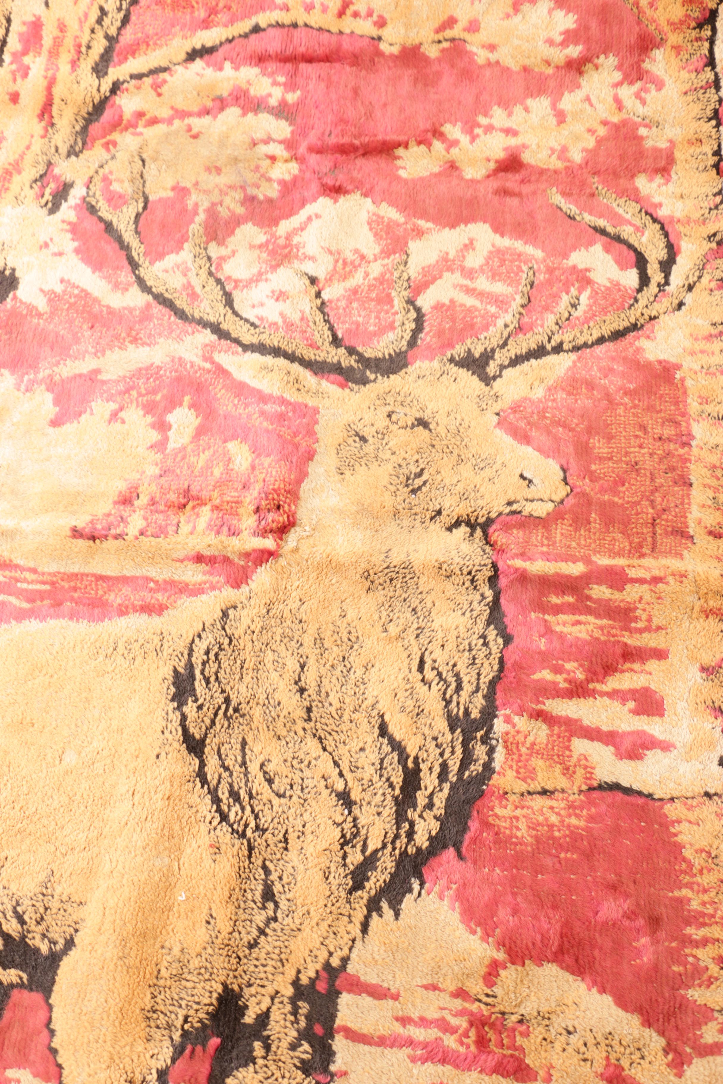 Vintage Machine Made Pictorial Tapestry