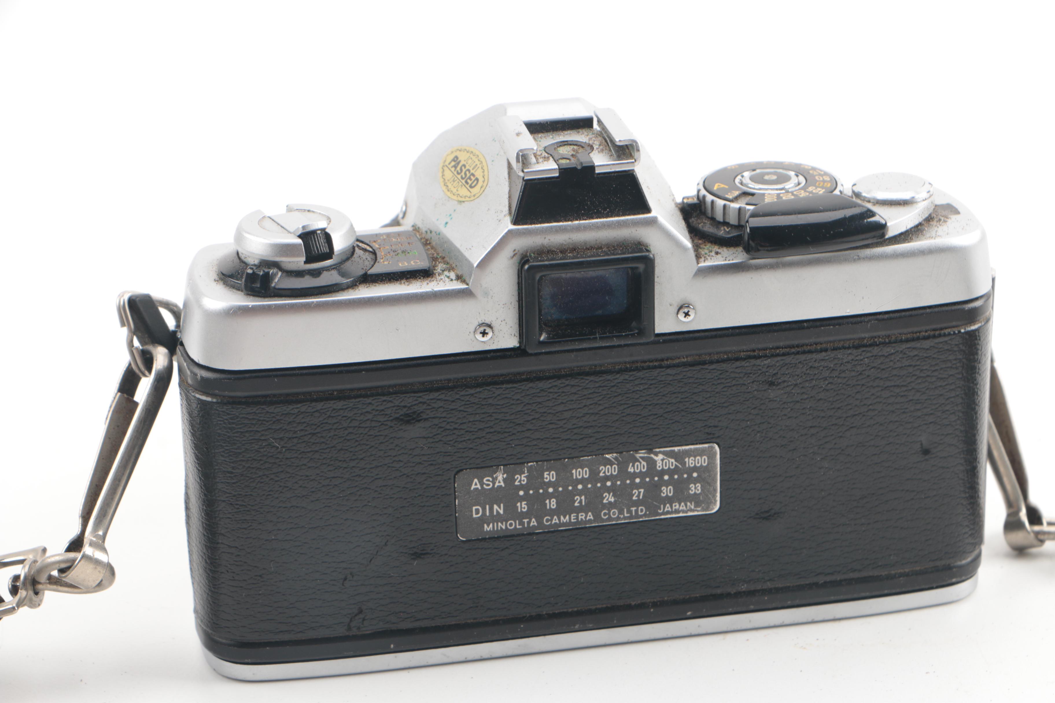 Vintage Minolta XG 1 35mm SLR Camera with Flash and Lens