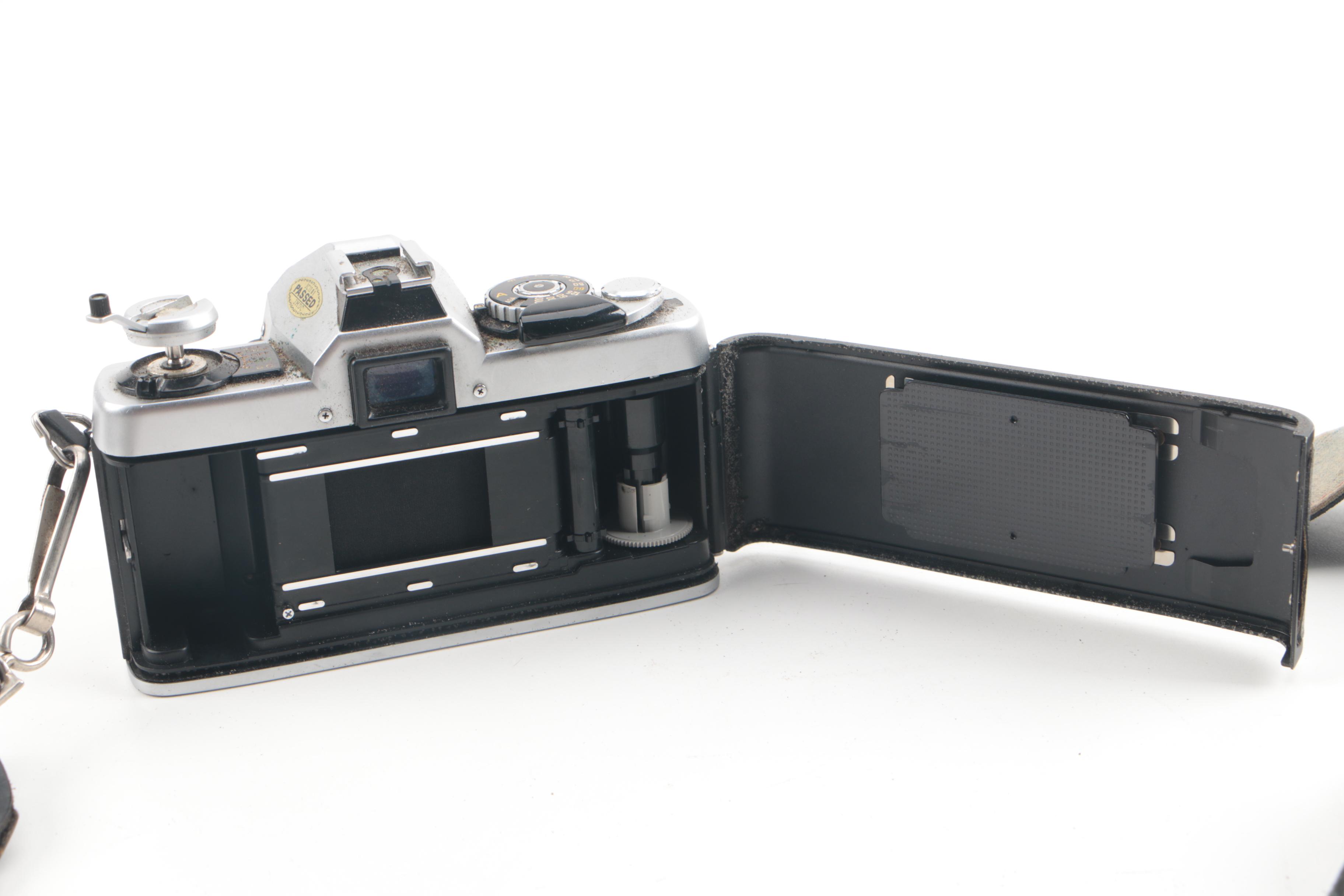 Vintage Minolta XG 1 35mm SLR Camera with Flash and Lens