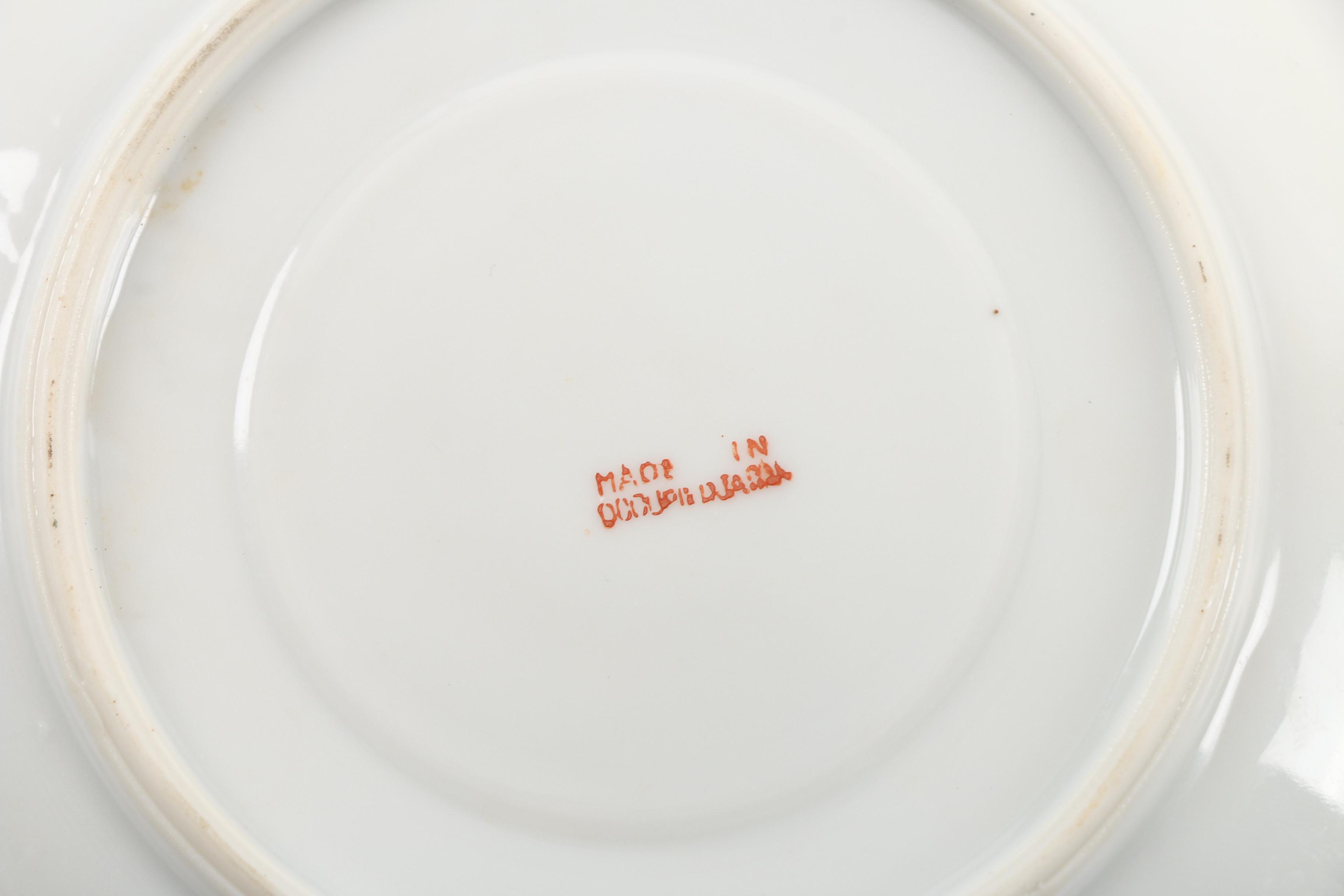 Vintage Japanese Floral Themed Porcelain Teacups and Saucers