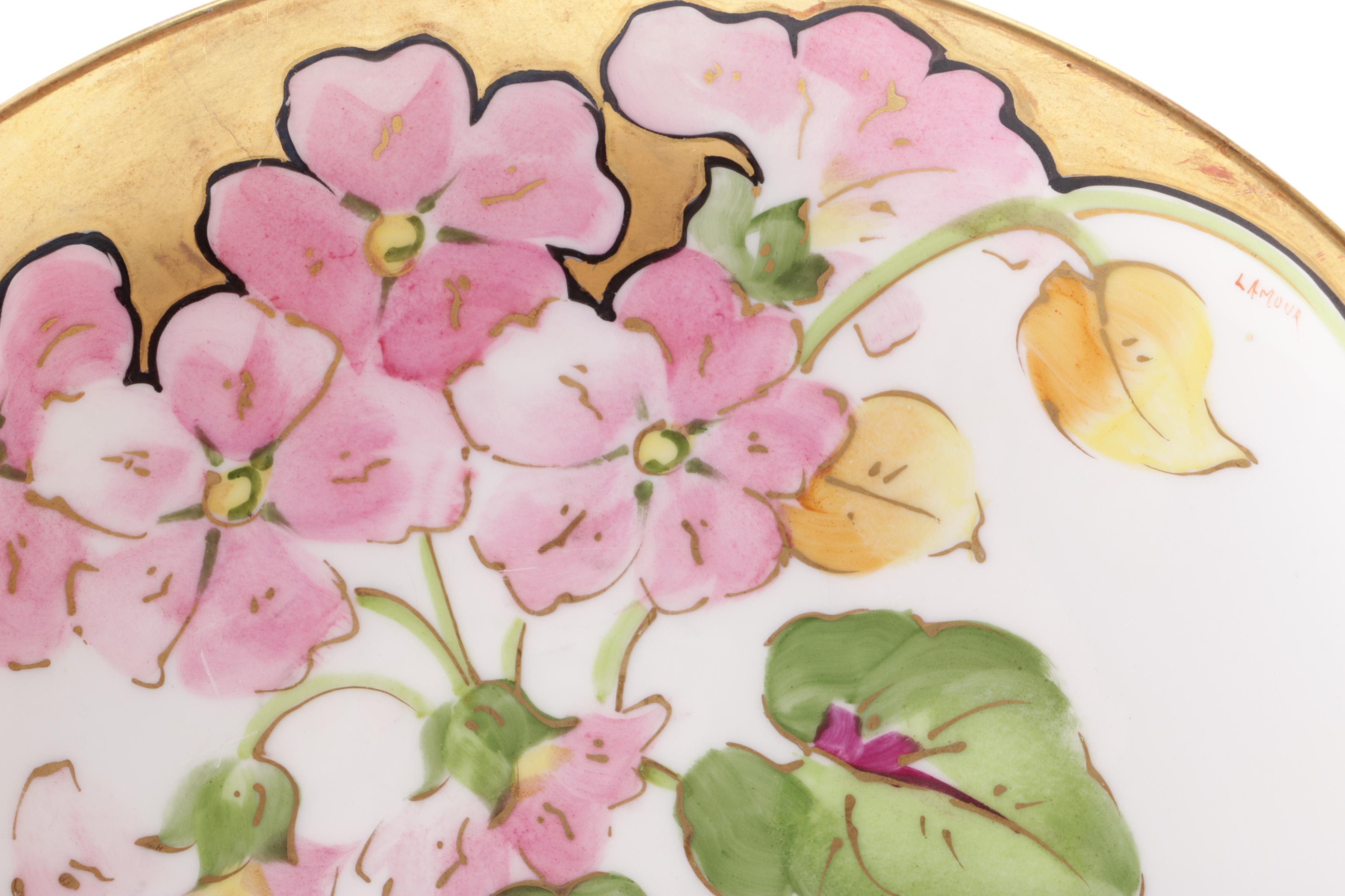 Antique Limoges George Borgfeldt Coronet Plate Artist Signed L. Amour 1906-14