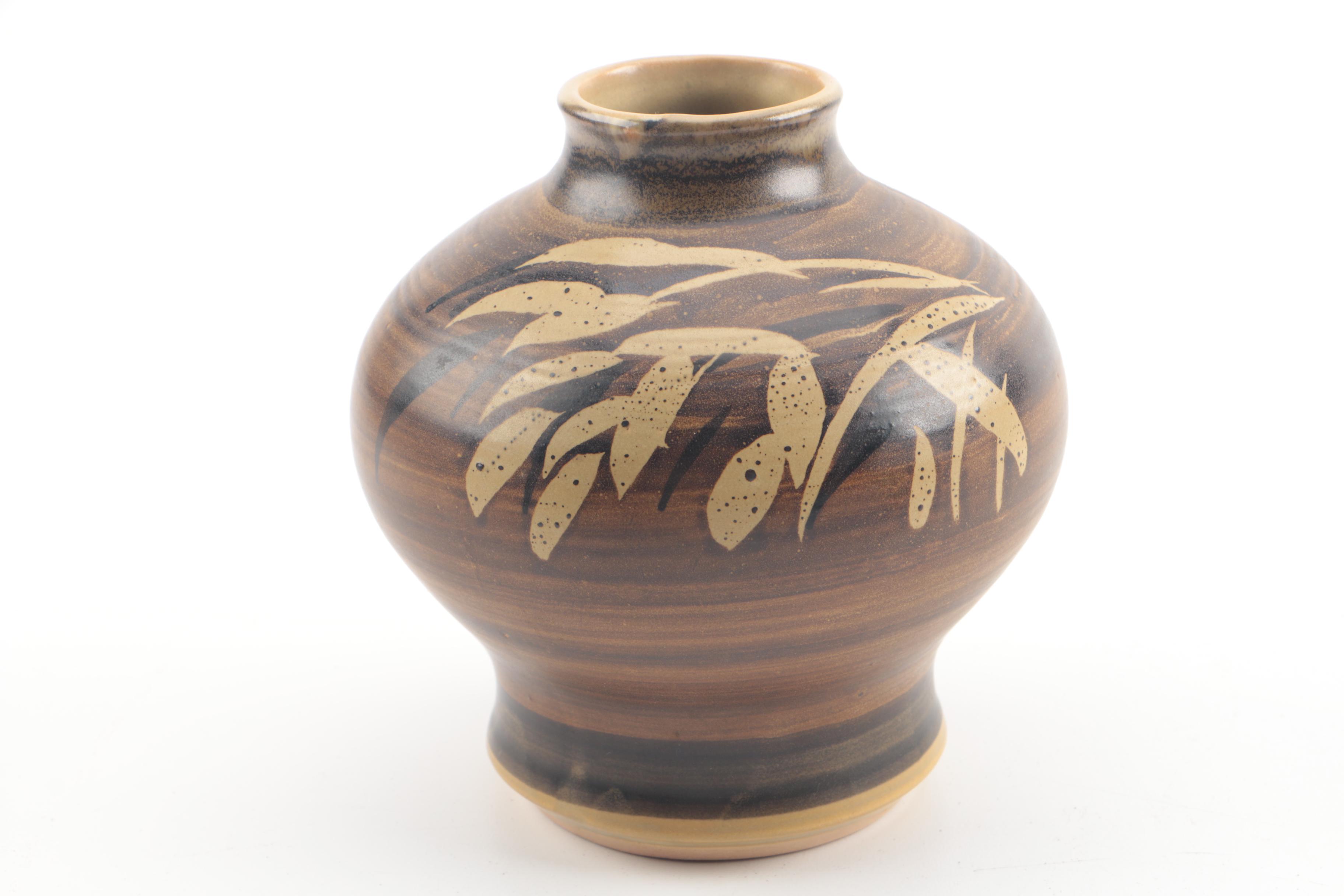 Vintage B Welsh Pacific Stoneware Vase and Mexican Jug