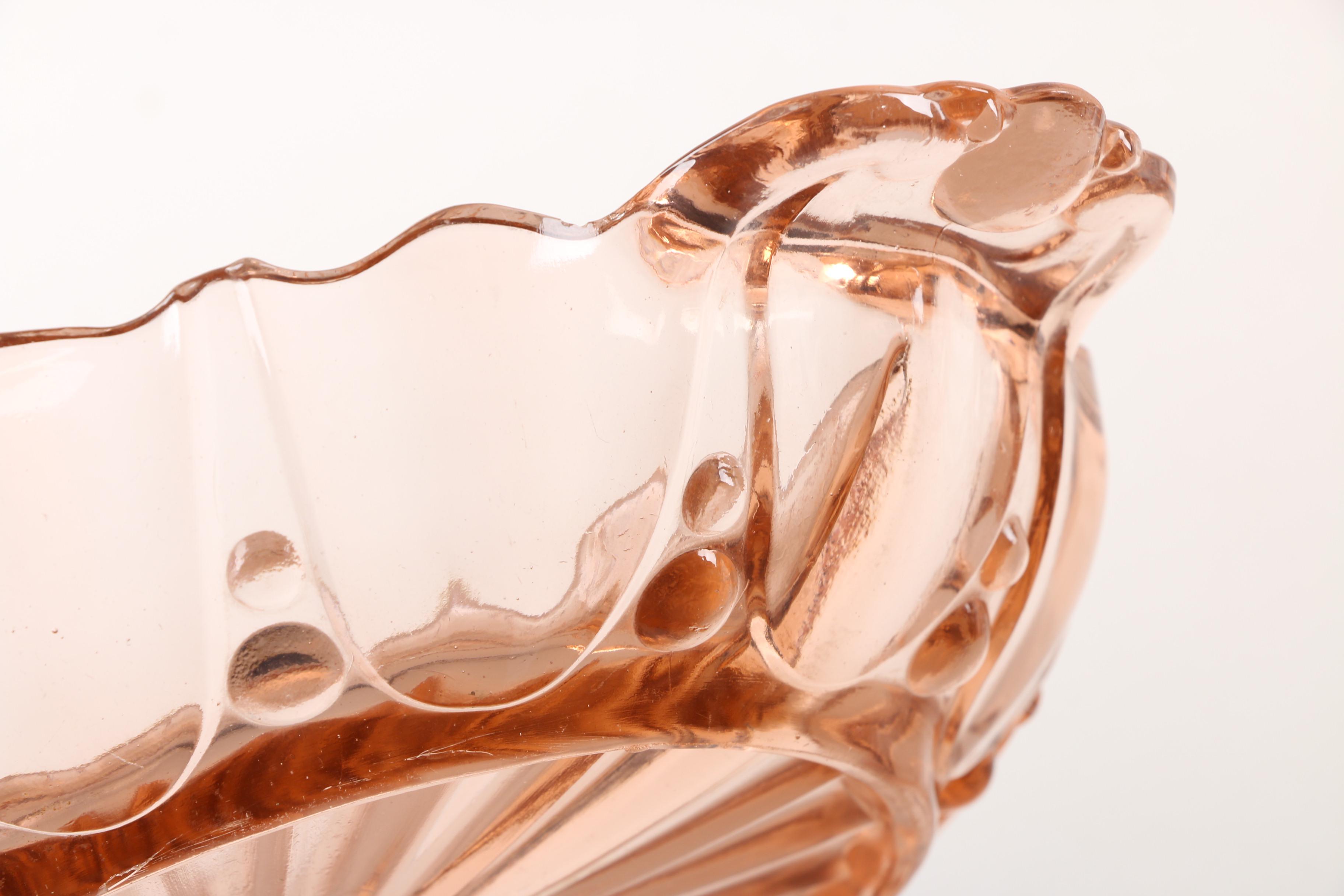 Vintage Pink Depression Glass Serveware Featuring Jeanette "Windsor" Torte Plate