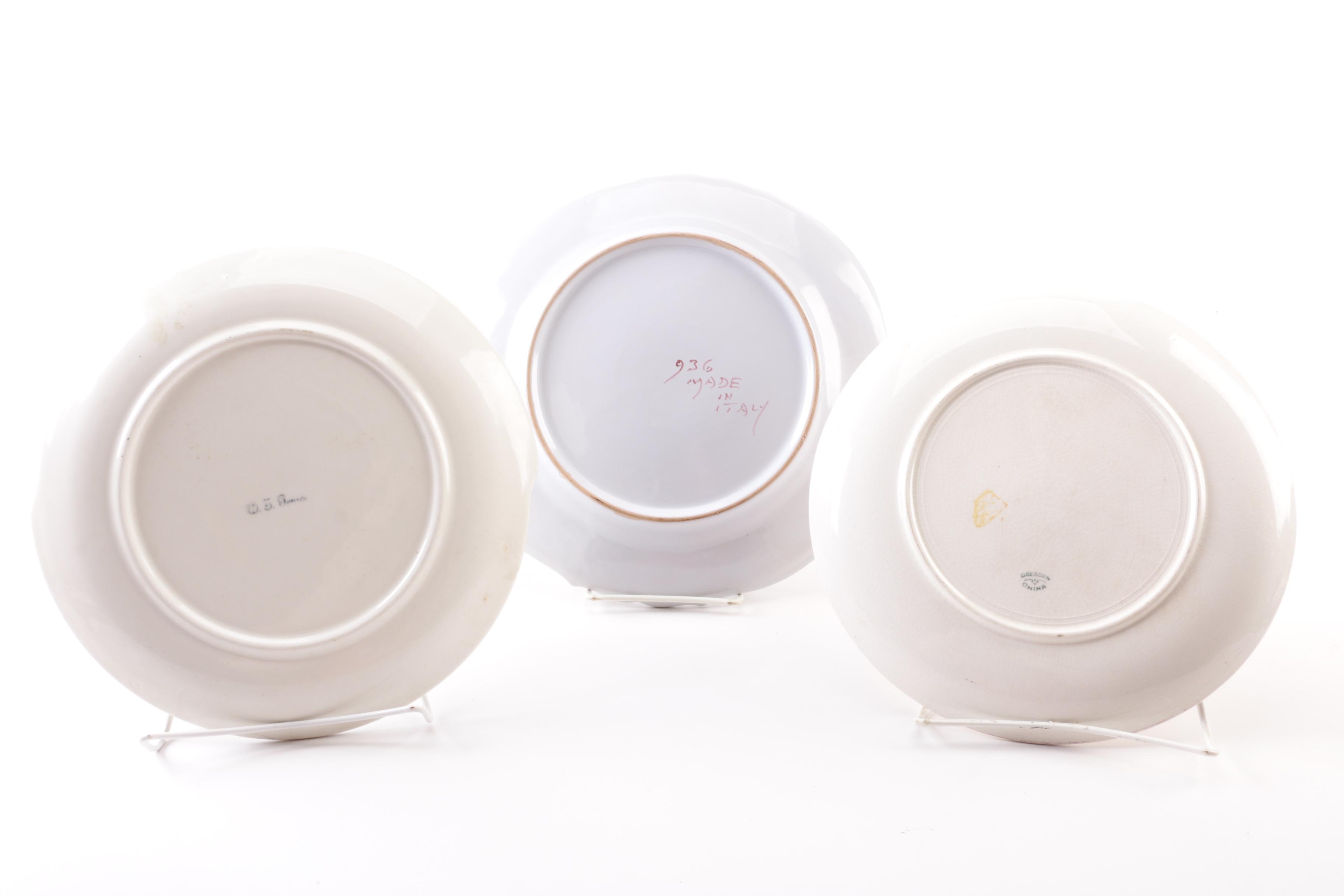 Decorative Plates Including Italian Faience in the Style of Doccia