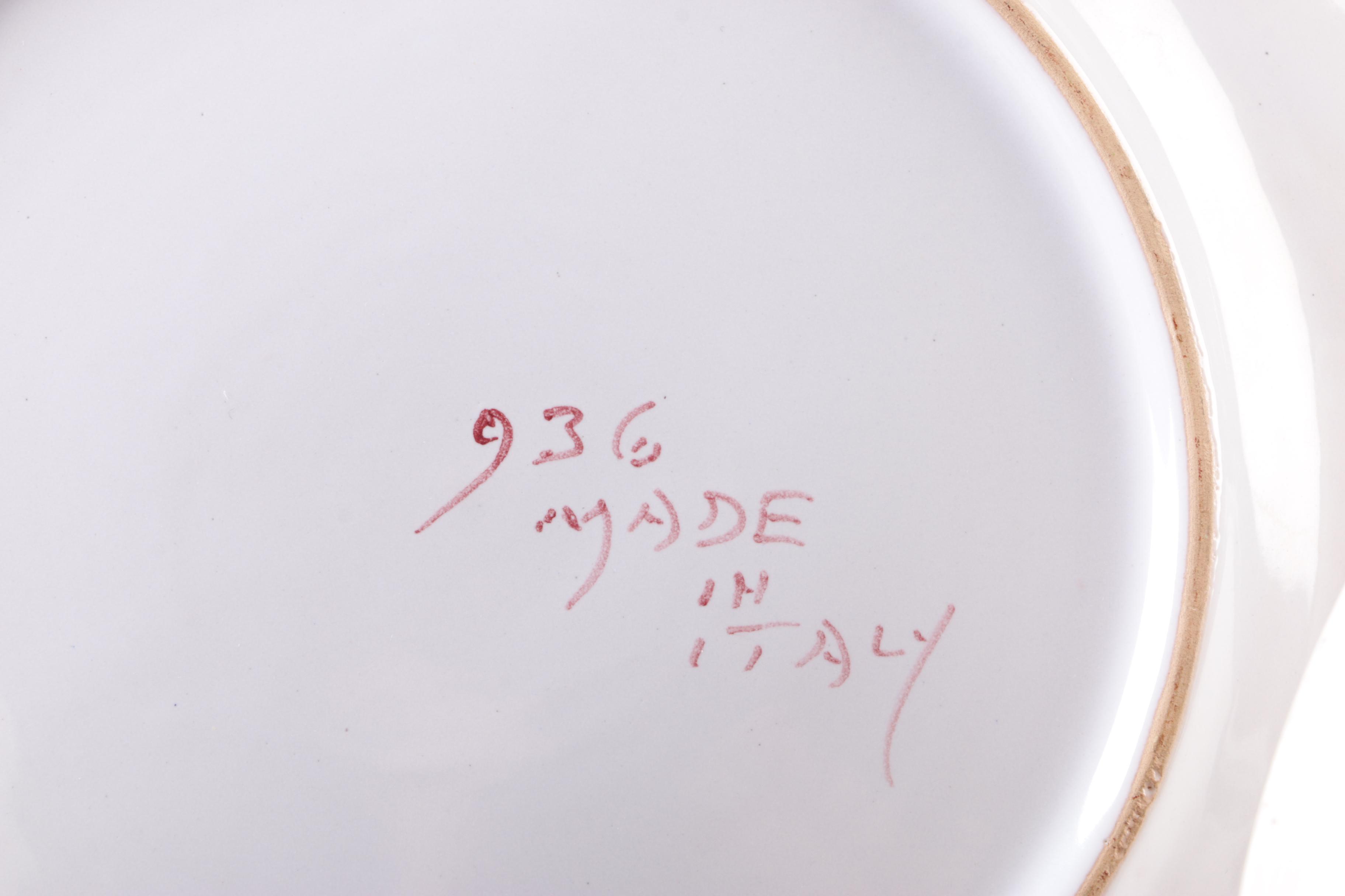 Decorative Plates Including Italian Faience in the Style of Doccia