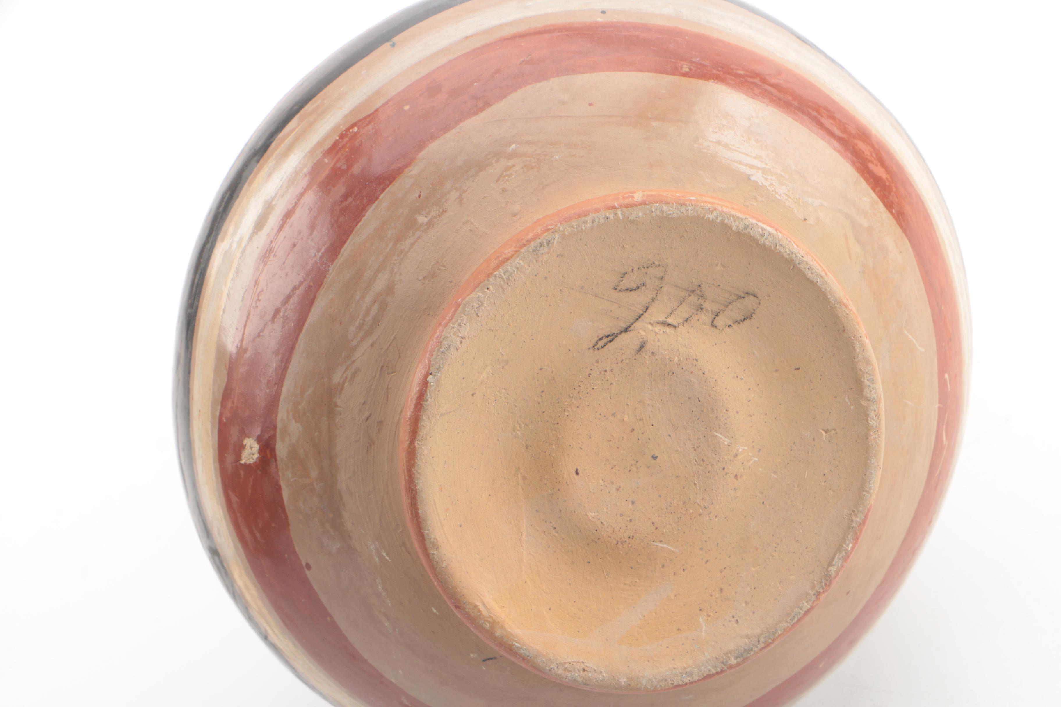 Vintage Tonala Style Vase and Pitcher