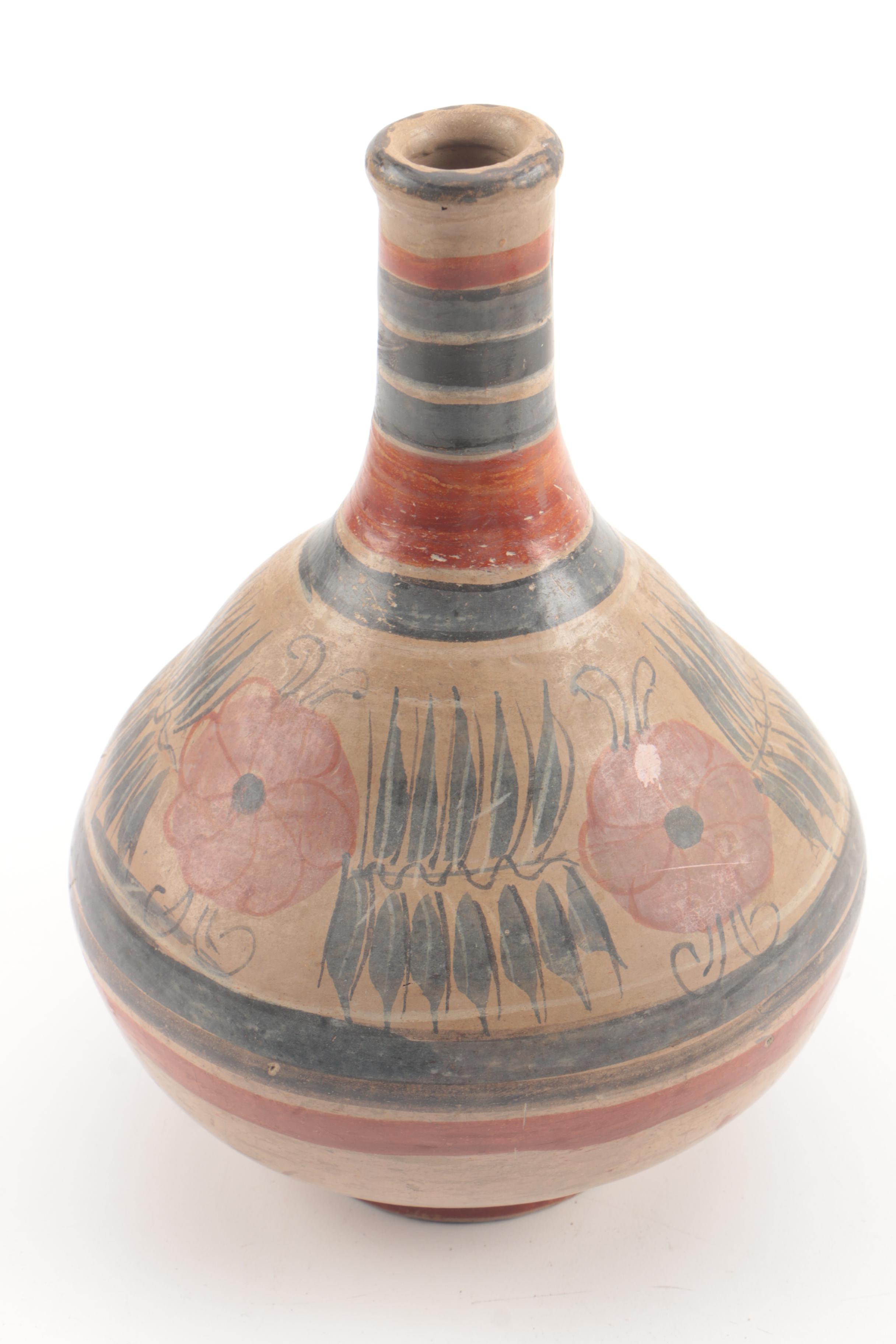 Vintage Tonala Style Vase and Pitcher