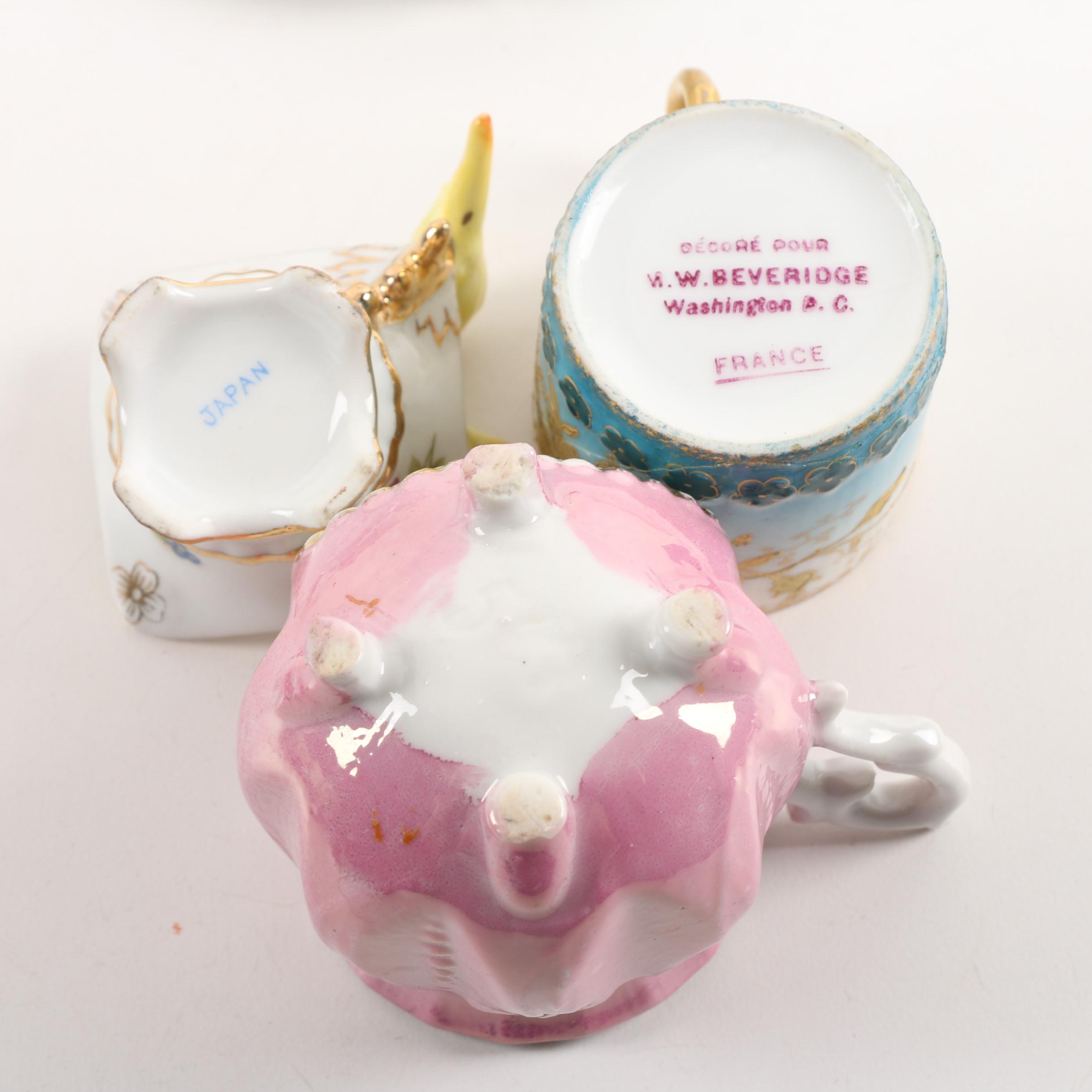 Vintage F.B. Rogers Silver Plate Serving Tray with Teacups and Saucers