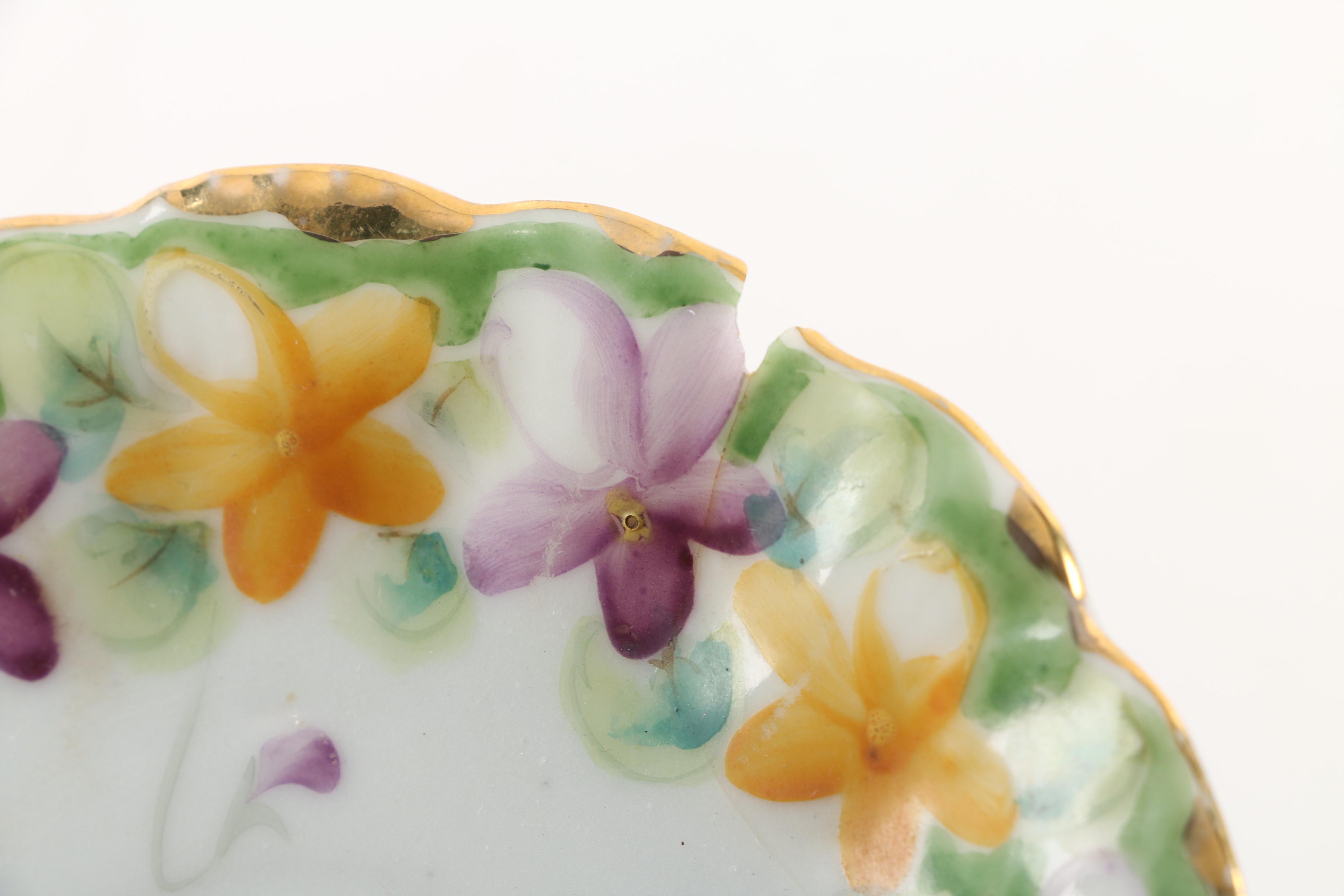 Vintage F.B. Rogers Silver Plate Serving Tray with Teacups and Saucers