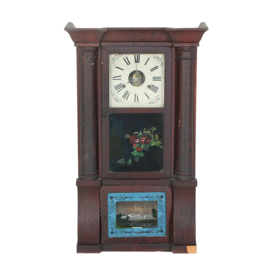 Antique Birge, Peck & Co. Triple Decker Clock Featuring Buckingham Palace