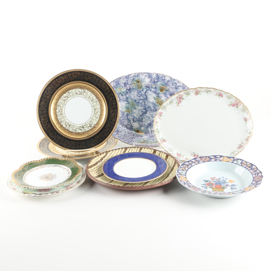 Minton "Spring Bouquet" Porcelain Plate with Other Tableware and Serveware