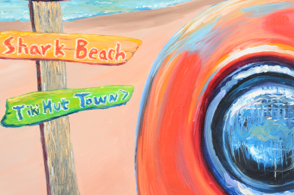 Caleb Thomas Oil Painting on Canvas "Beach Day"