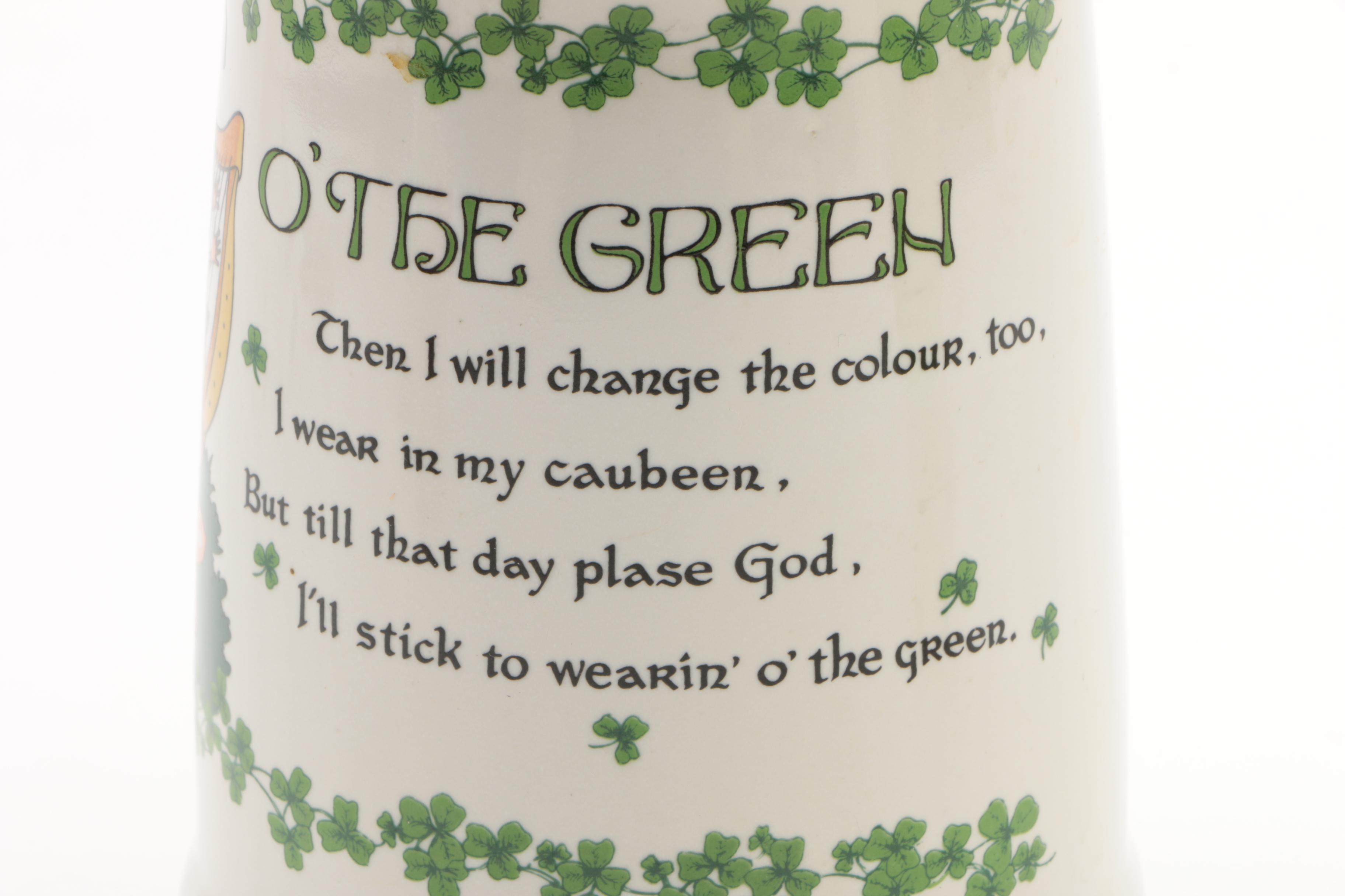 Vintage Stitzel Weller Porcelain Decanter with Mid Century Modern Shot Glasses