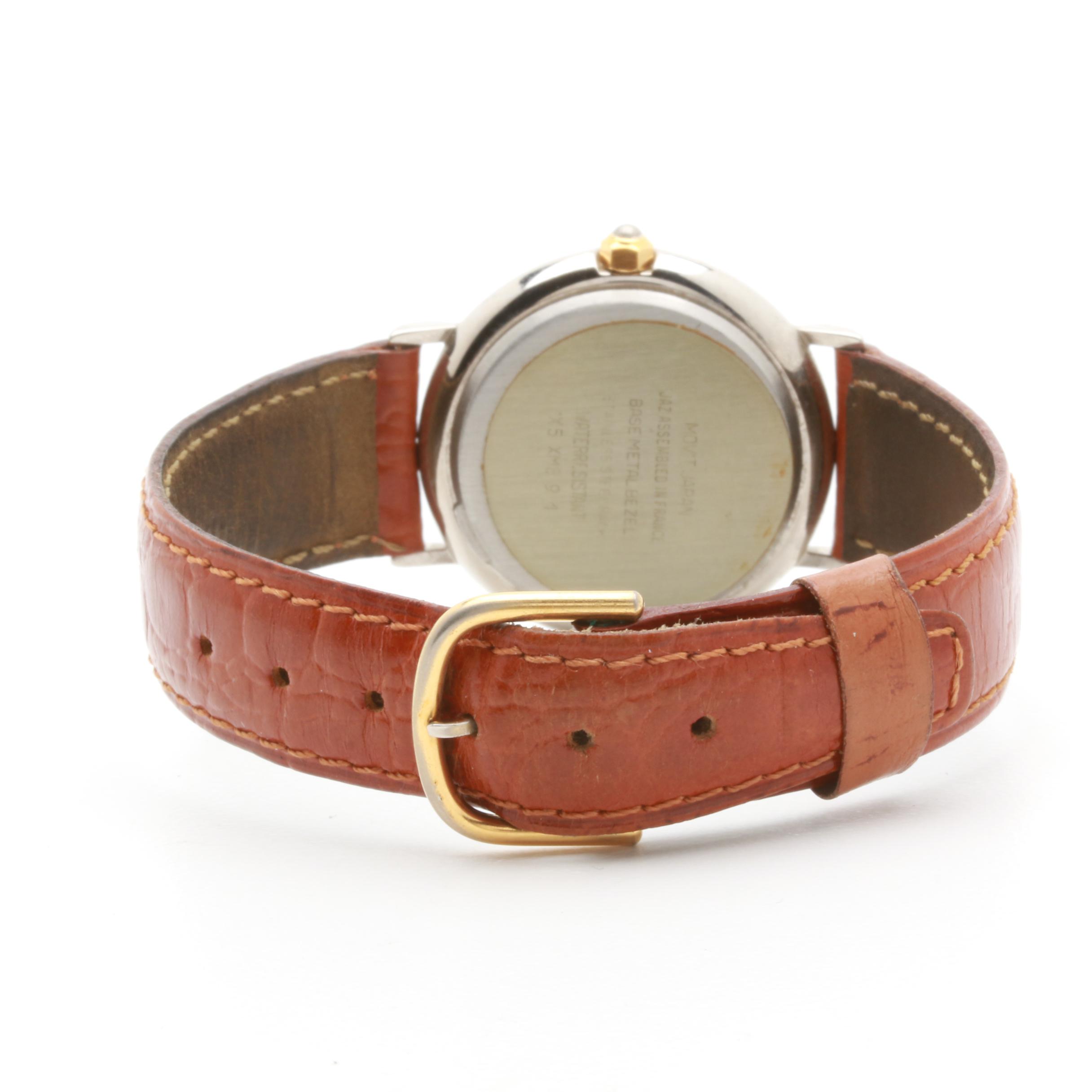 Jaz Gold-Tone and Stainless Steel Brown Leather Watch