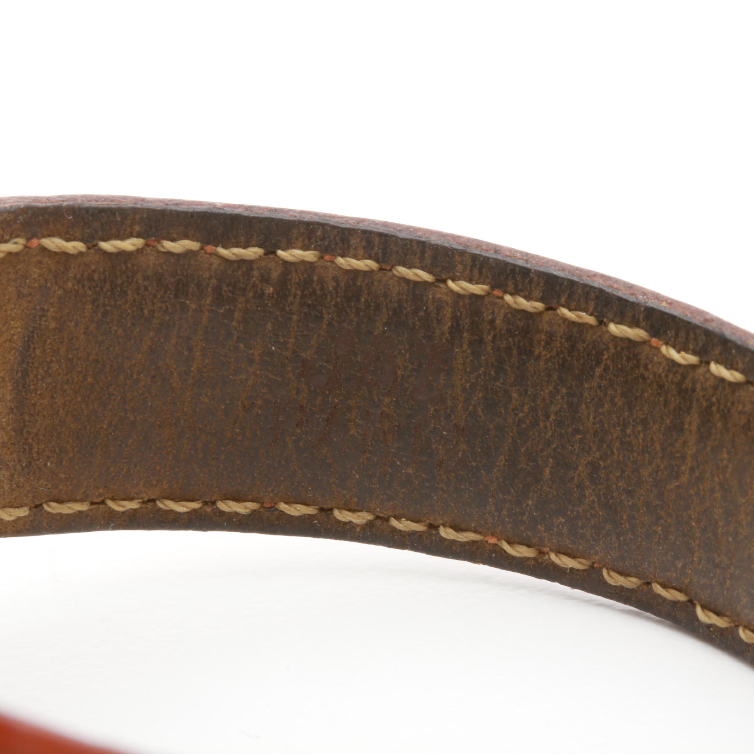 Jaz Gold-Tone and Stainless Steel Brown Leather Watch